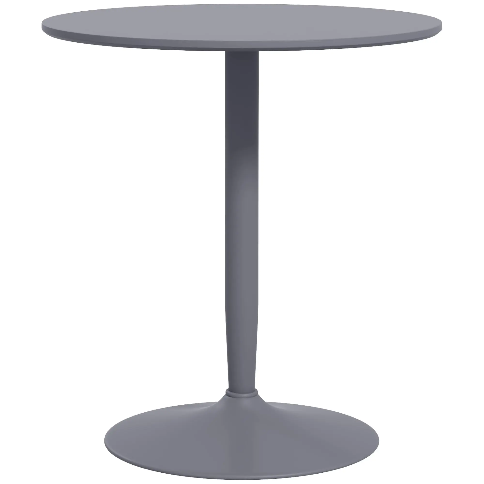 Dining Table, Round Kitchen Table, Modern Dining Table for 2 Persons, Bar Table Pedestal Table with Steel Leg, Non-Slip Footrest, Coffee Table for Living Room, ?70 x 75 cm, Gray