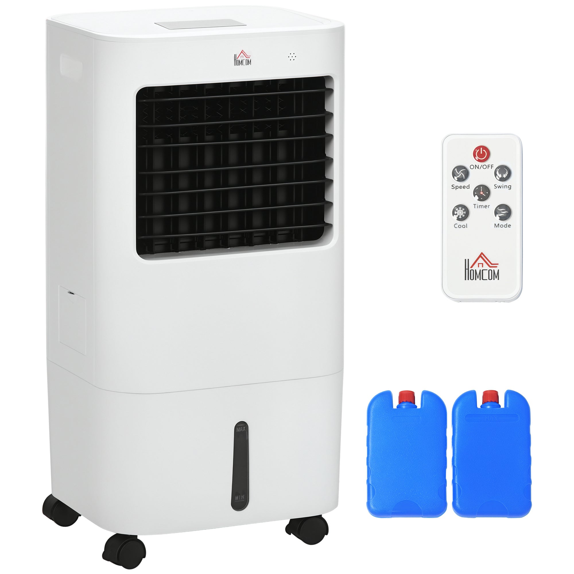 3 in 1 Mobile Air Conditioner with Humidification Water Cooling 15L 60° Oscillating Air Conditioning Unit 65W Air Cooler with 8h Timer, Remote Control, Usage Area 20 ㎡ White 32 x 37 x 69 cm
