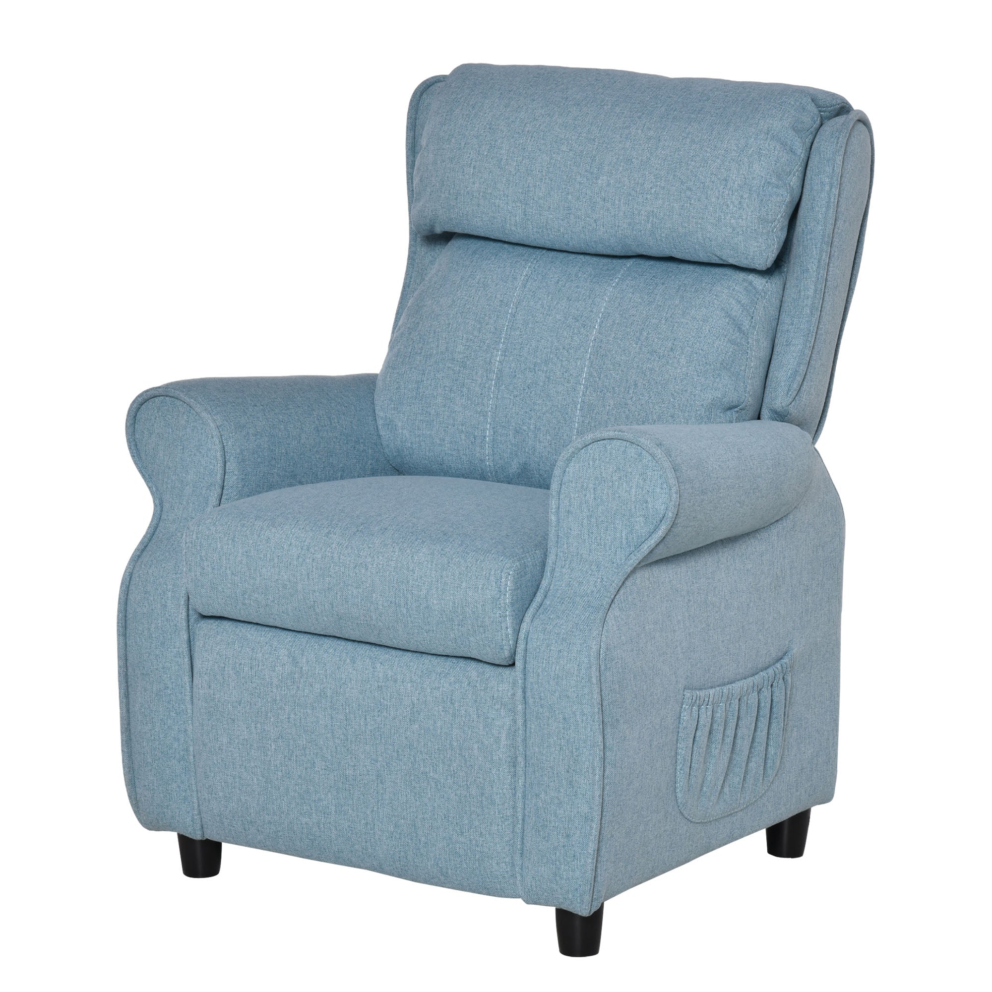 HOMCOM Dječji Sofa Djeca Kauč Dječja Klupa s Naslonom na Noge prilagodljiva za dječake i djevojčice od 3-5 godina Plava 58 x 53 x 70 cm