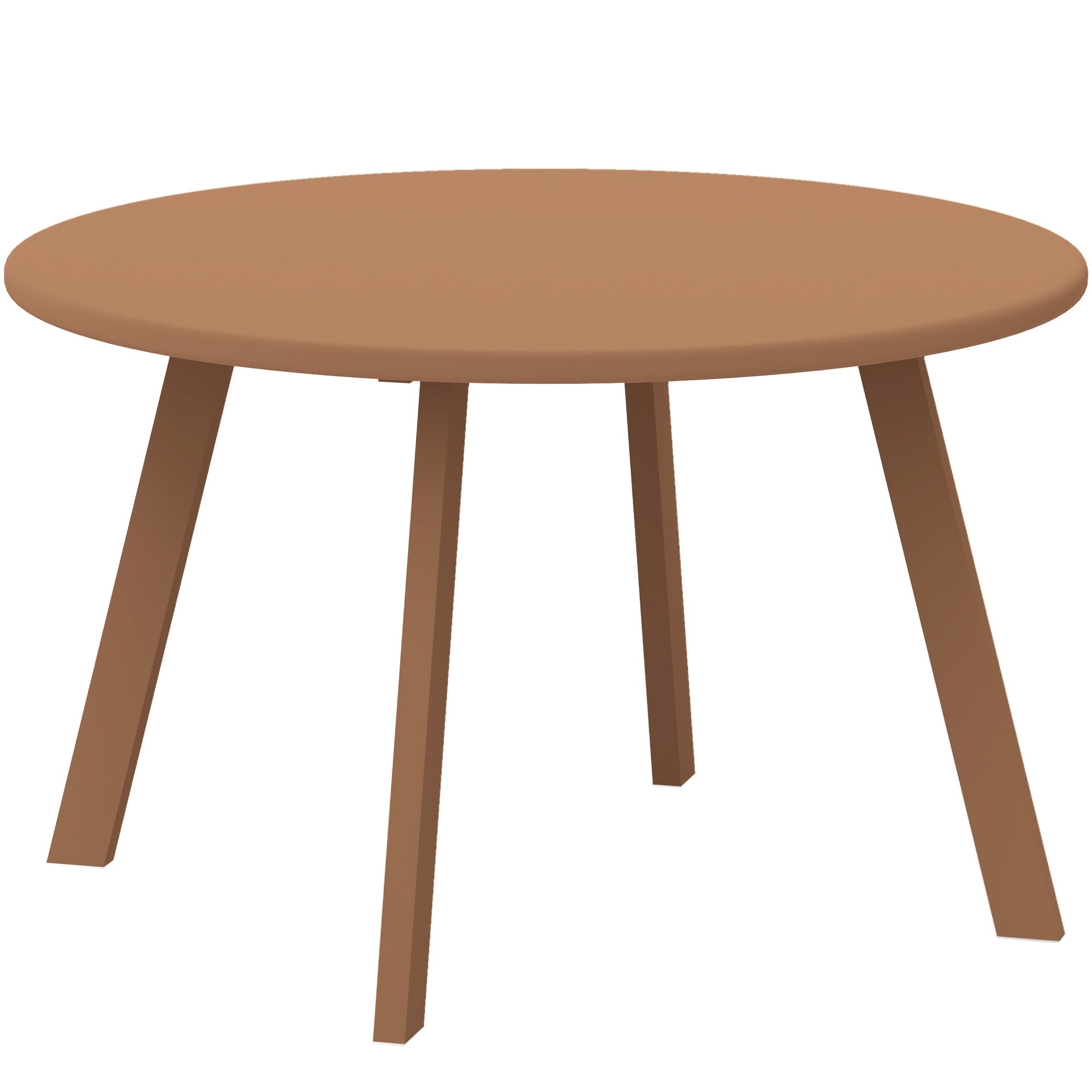 Small round coffee table, side table with non-slip feet, metal frame, for garden, balcony, terrace, living room, ? 70 x 42 cm, orange
