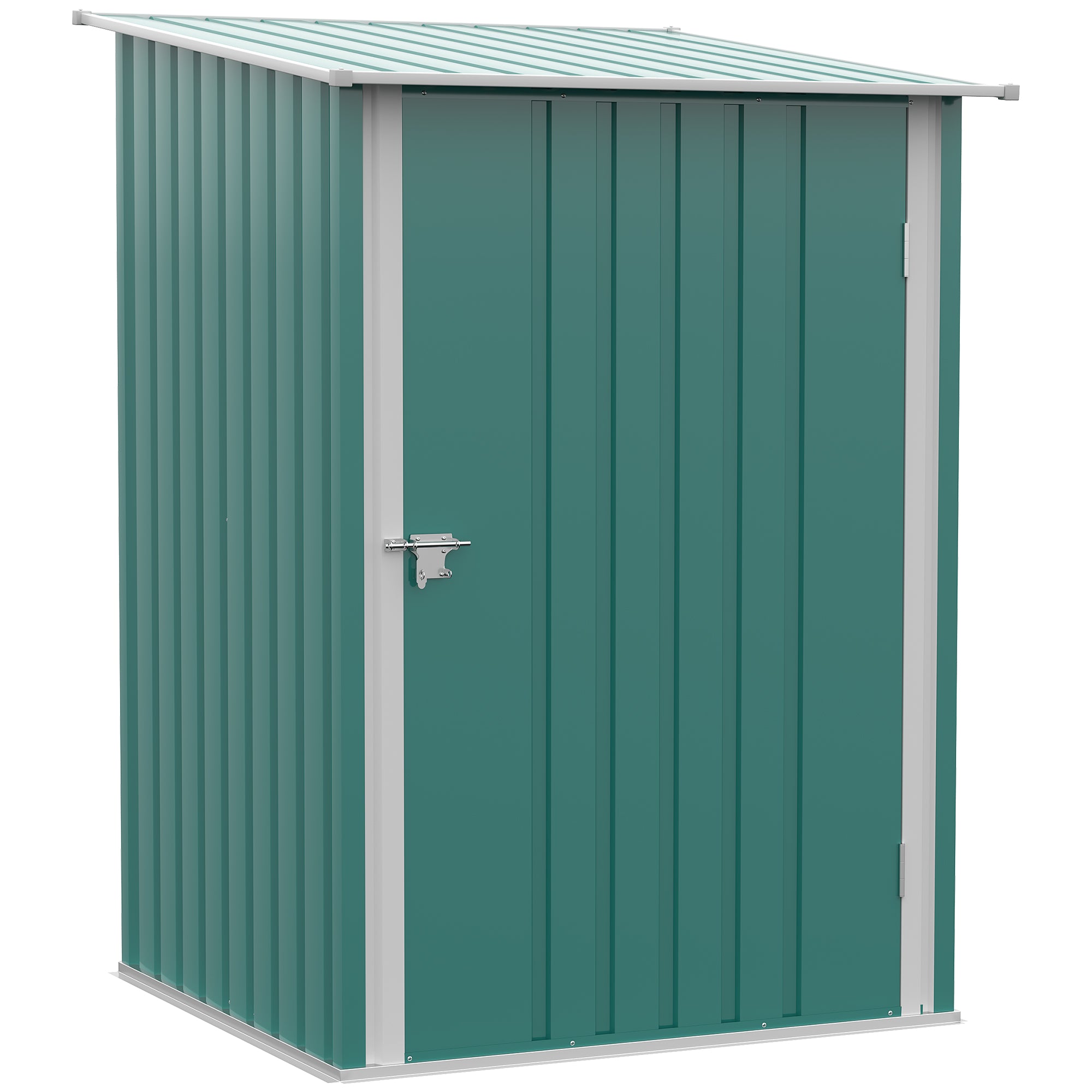 Garden Shed Exterior 0.92 m? 100x103x160 cm Metal Garden Shed with 1 Door and Lock for Tool Storage for Patio Terrace Green