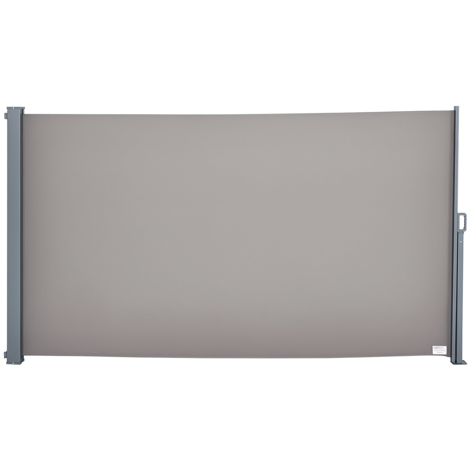 Outsunny Uittrekbare Zijluifel 300 x 160 cm, Buiten Aluminium Windscherm, Zonnebescherming, Uittrekbare Privacyscherm voor Balkon, Tuin, Terras, Grijs