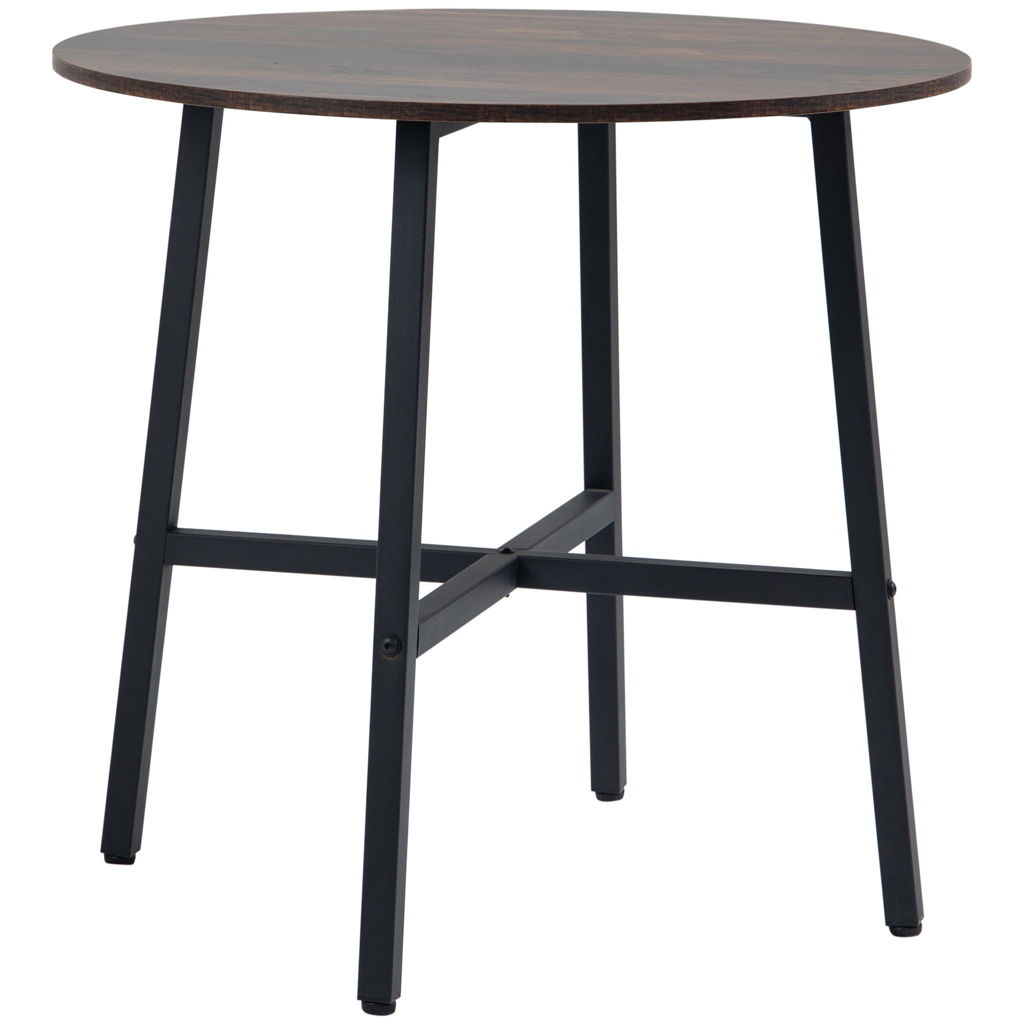 Dining Table Kitchen Table for 4 Persons, Living Room Table in Modern Design for Dining Room, Kitchen, Steel, Brown, 80 x 80 x 76 cm
