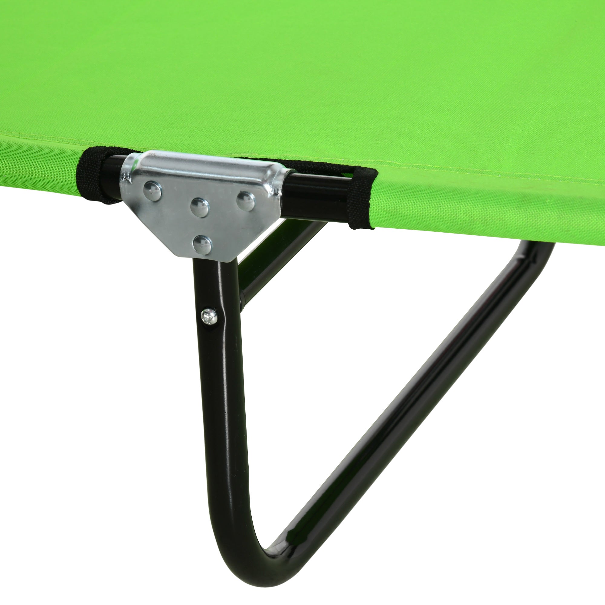 Folding Sun Lounger Adjustable 4 Positions Reading Chair with Cushion Green