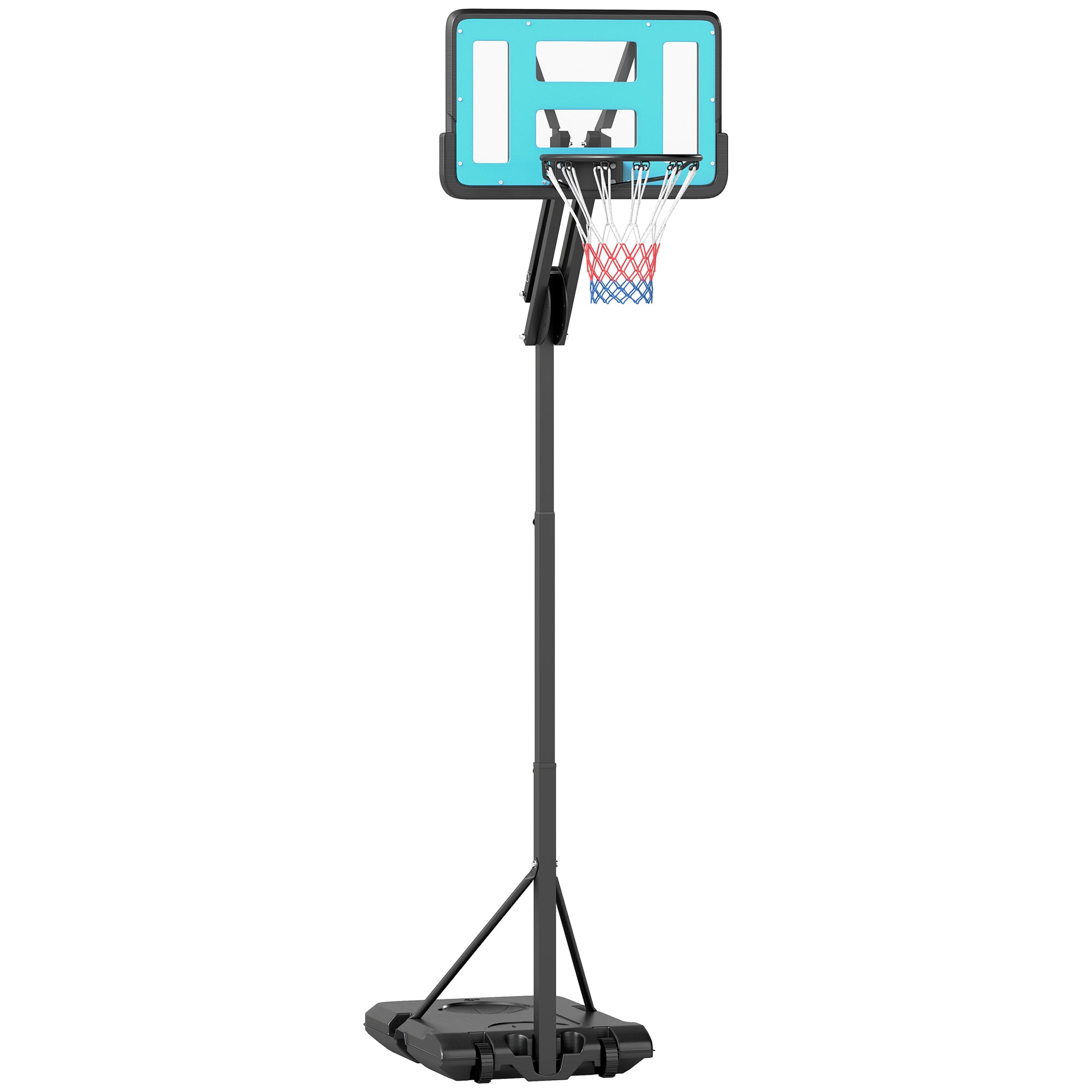 SPORTNOW Outdoor Basketball Hoop mat Stand Rieder 146-236 cm Héichtverstellbar Basketballstand mat 71x45cm Réckplacken Portable Korb fir Teenager a Erwuessener Indoor Basketballsystem