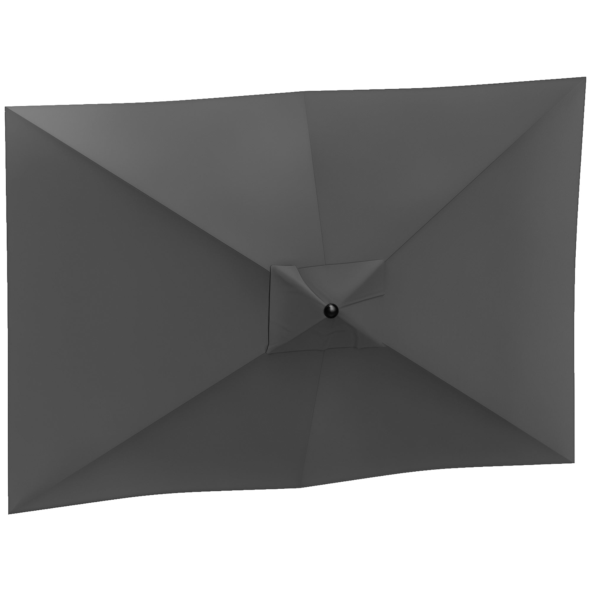 Replacement Cover for Rectangular Sun Umbrella 3x2 m with Ventilation Opening on Top, Umbrella Cover made of 180 g/m? Polyester, UV Protection 50+, Dark Gray