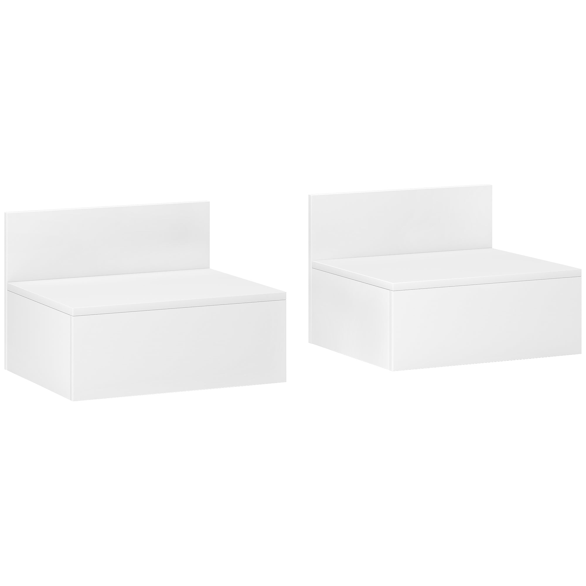 HOMCOM 2 Tükki Ujuvaid Öökappe Kummutid Magamistoa Sahtliga 43x36.5x30.5 cm Valge