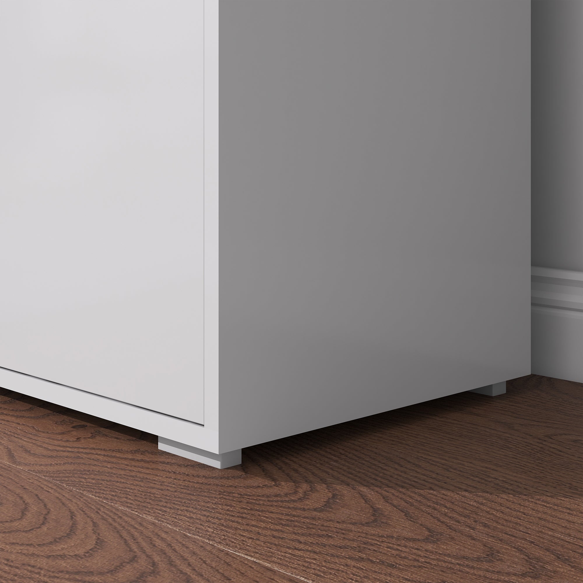 Storage cabinet buffet sideboard storage cabinet with 2 drawers and 2 door cabinets, adjustable shelves, for living room, kitchen, bedroom, 79 x 36 x 74 cm glossy white