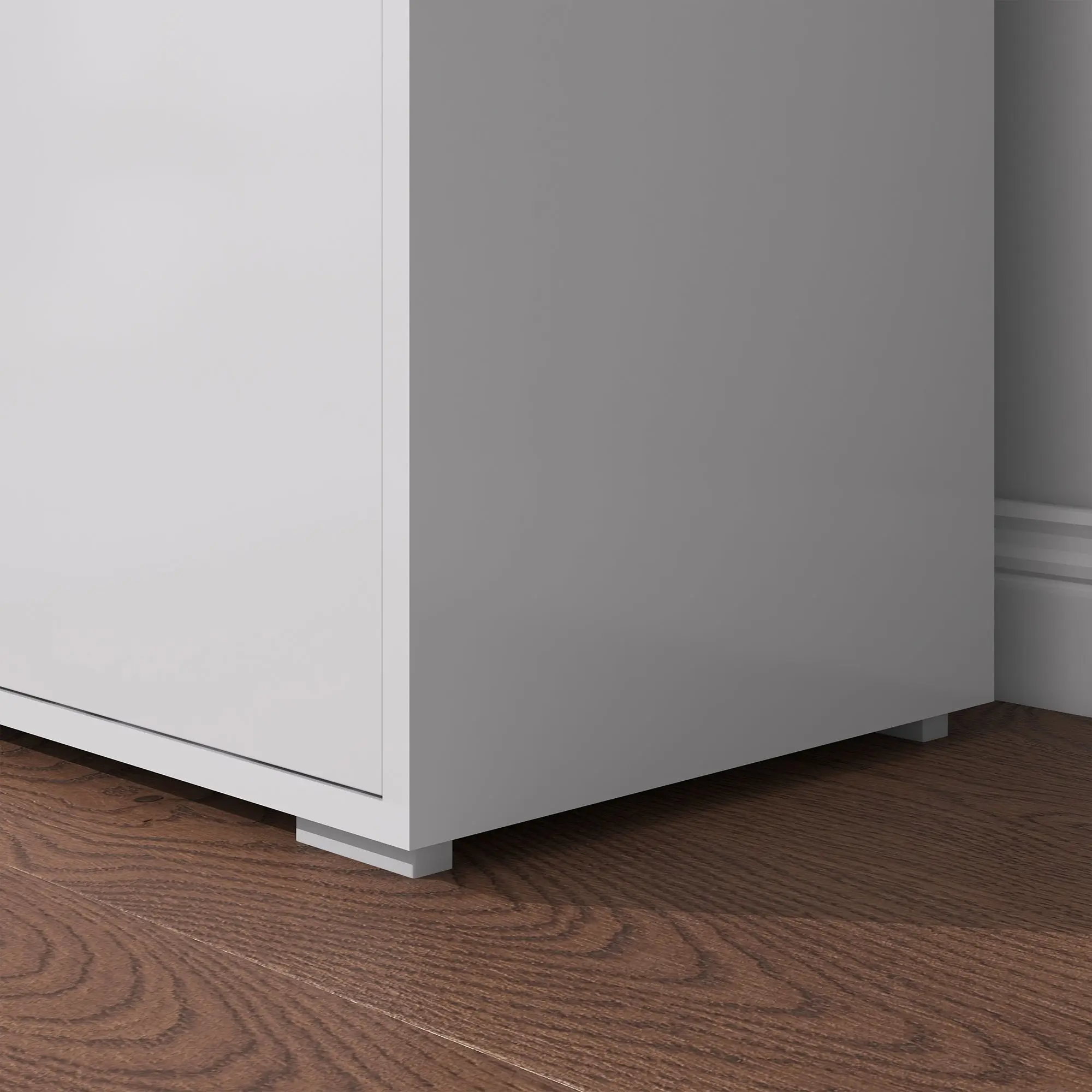 Storage cabinet buffet sideboard storage cabinet with 2 drawers and 2 door cabinets, adjustable shelves, for living room, kitchen, bedroom, 79 x 36 x 74 cm glossy white
