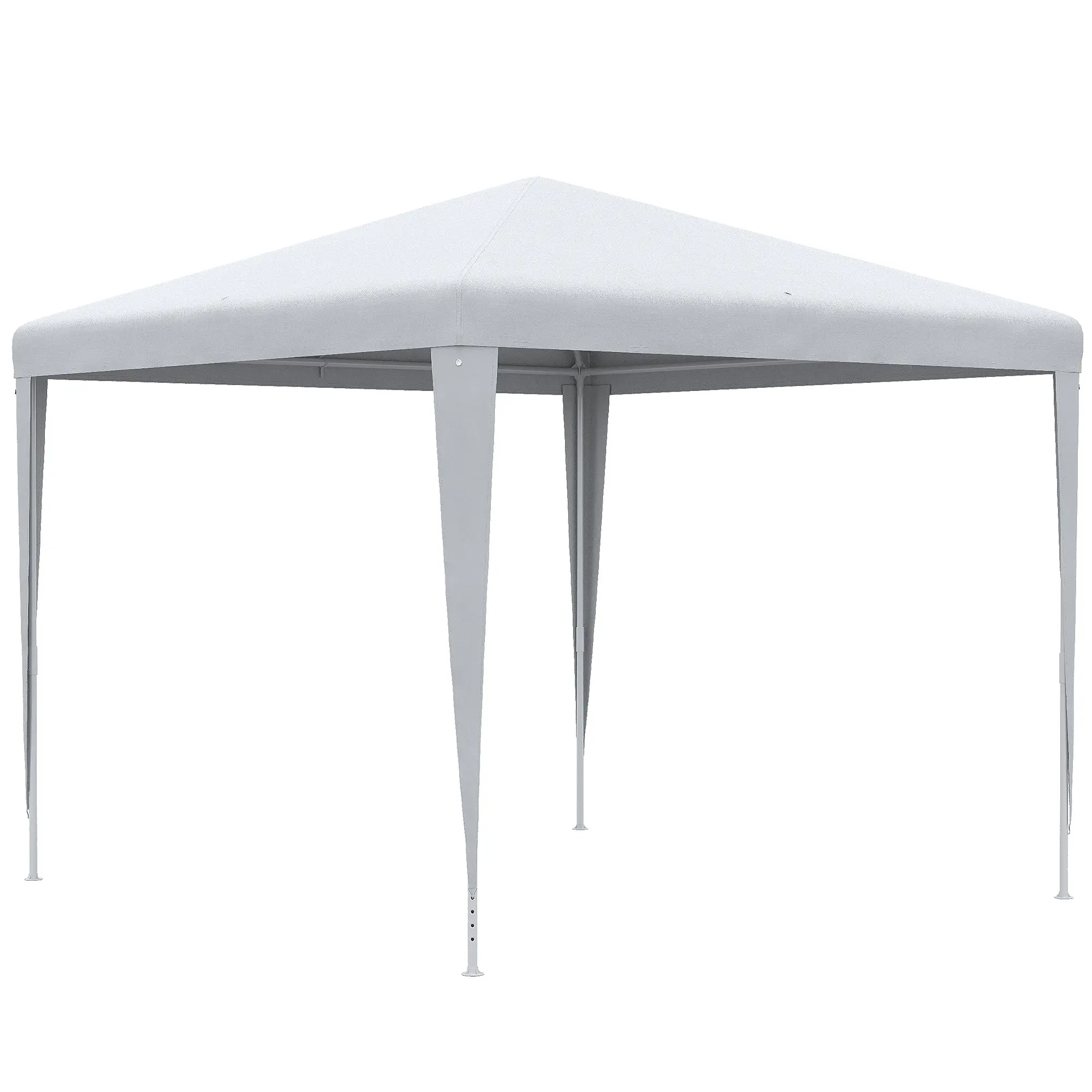 2.7 x 2.7m White Metal Epoxy Garden Gazebo with High Density PE Fabric