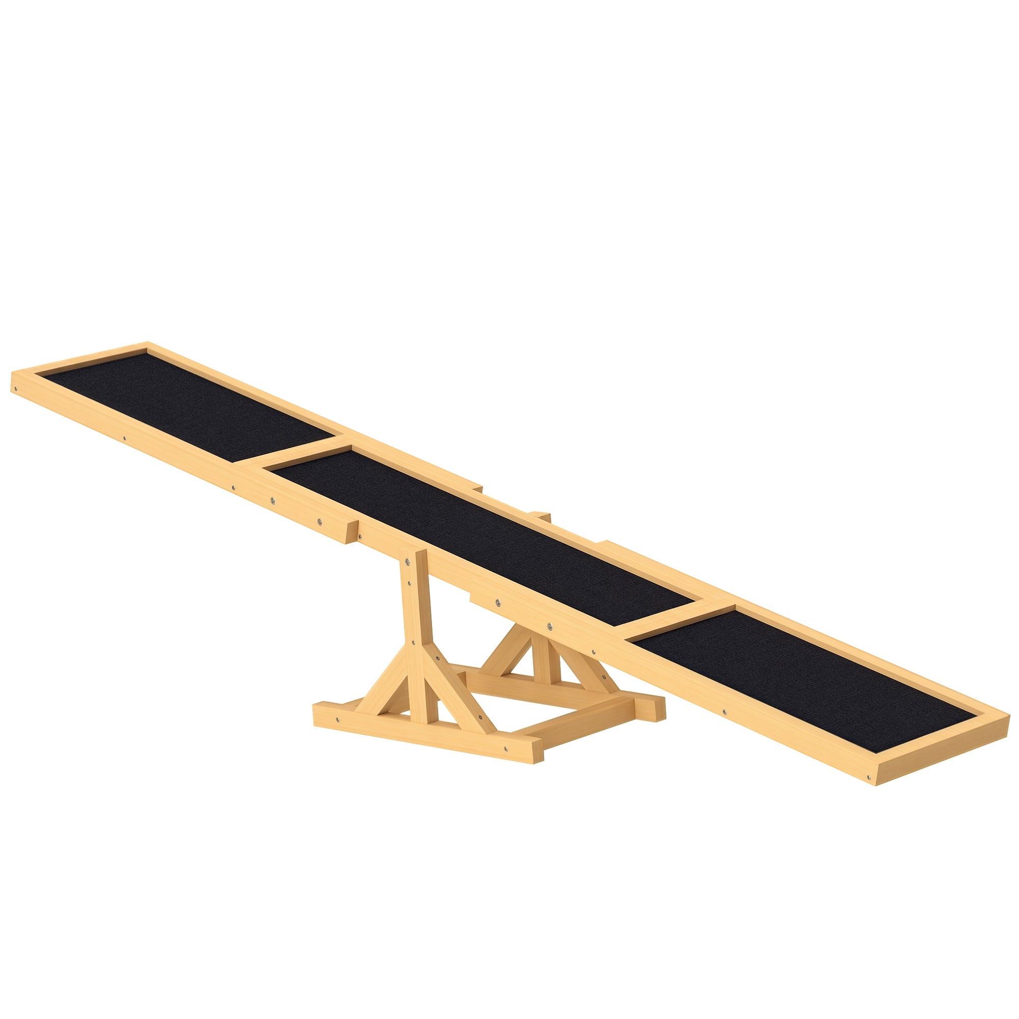 Dog Seesaw, Dog Agility Seesaw made of wood, Non-slip Dog Agility Ramp for dogs under 30 kg, weatherproof Dog Training Outdoor Dog Sport for Balance, 180 x 30 x 30 cm Yellow
