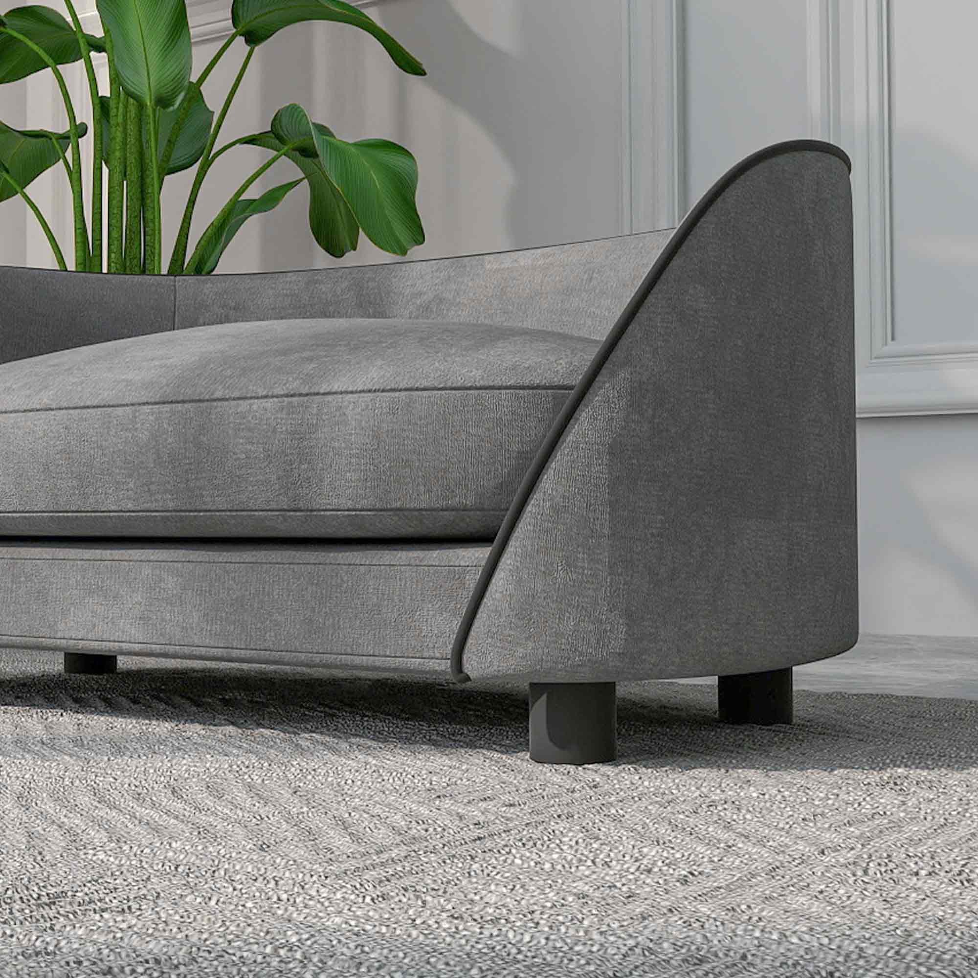PawHut Hundesofa, Kattensofa, Blød Pude, Aftageligt og Vaskbart Betræk, Dansk Velour, til Små til Mellemstore Hunde, Grå
