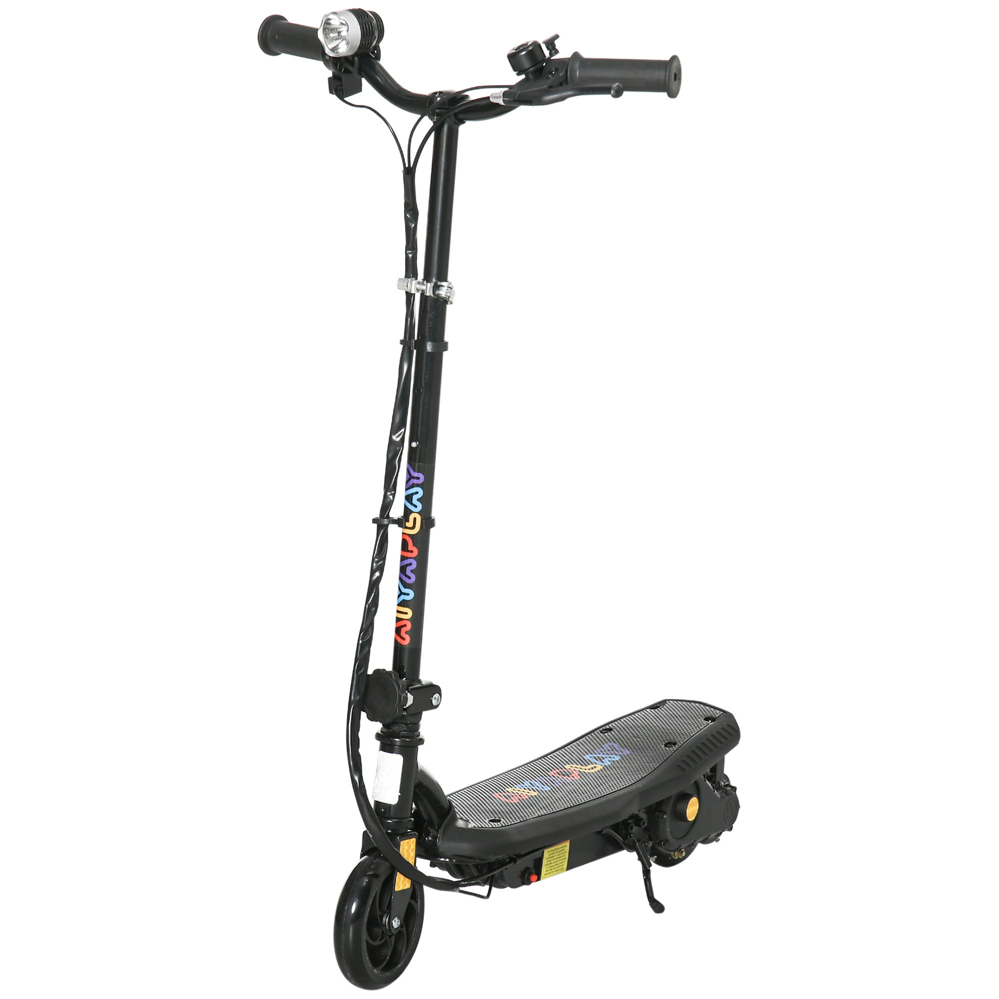 Trottinette électrique HOMCOM 120W pliable pour enfants de 7 à 14 ans, vitesse max. 12 Km/h, autonomie max. 10 km, noir
