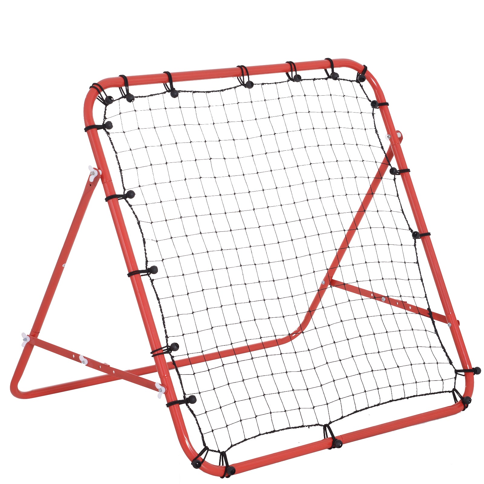 HOMCOM Rebounder na fotbal, Odrazová stěna, Kovový rám s PE tkaninou, Odrazová stěna pro baseball a basketbal, Fotbalová brána pro trénink mládeže 96x80x96cm, Červená