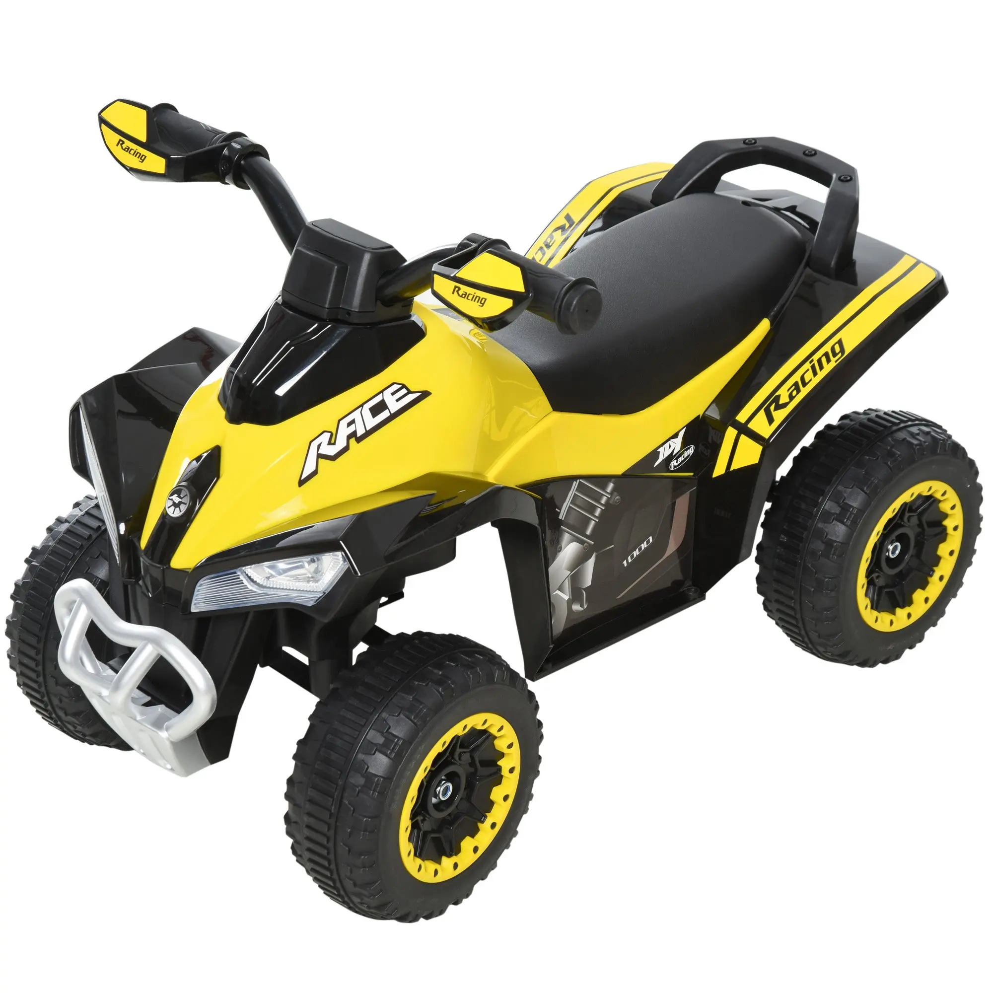 Kids Ride On Car Pedal Go Kart with Foot Push Ride-On Toy Children's Vehicle for 18-36 months Lights Music Plastic Steel Yellow 67.5 x 38 x 44 cm