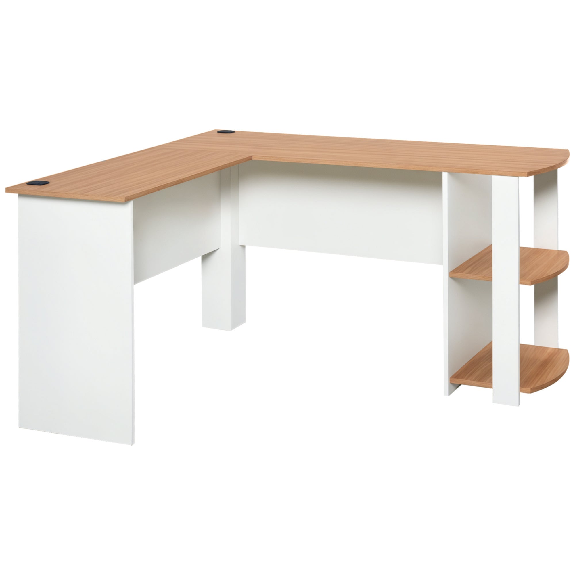 HOMCOM PC Computertisch mit Regalen für Büro Zuhause L-förmig 136x130x72cm Holz