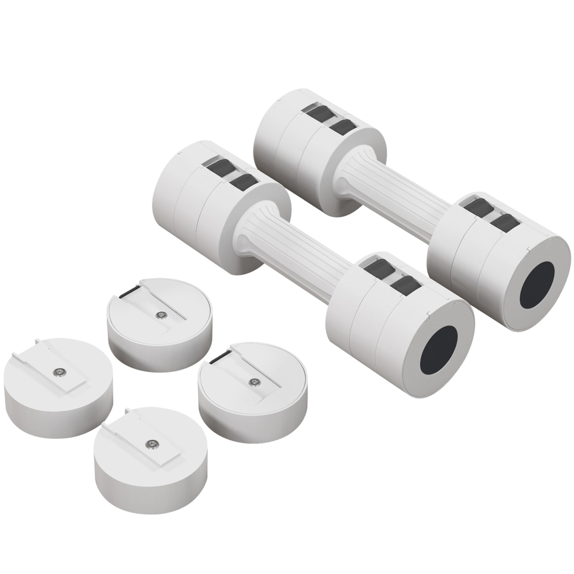 SPORTNOW 2 x 2.5 kg Dumbbells, Adjustable Weight Dumbbells, 1.1/1.8/2.5 kg per Dumbbell, Floor-Friendly Plastic Casing, for Women and Men, White