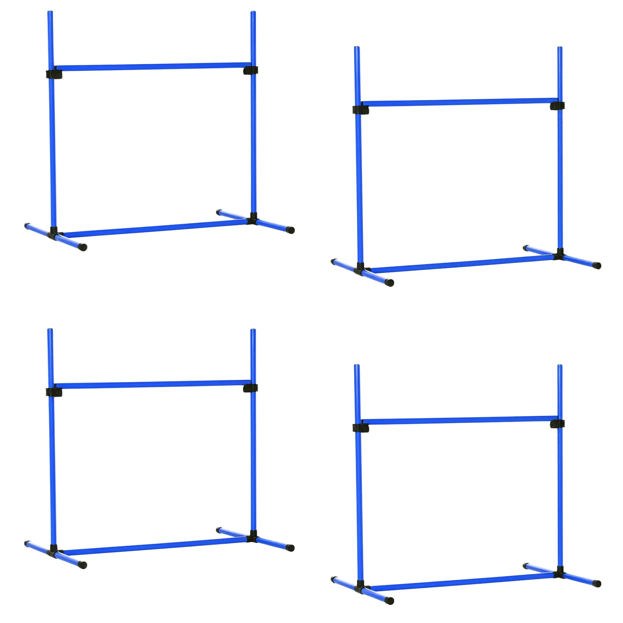 Agility Set Dogs 4-Piece Agility Equipment for Dog Training Pole Set with 4 Adjustable Height Hurdles Carrying Bag Coordination Training Agility Set for Games Training