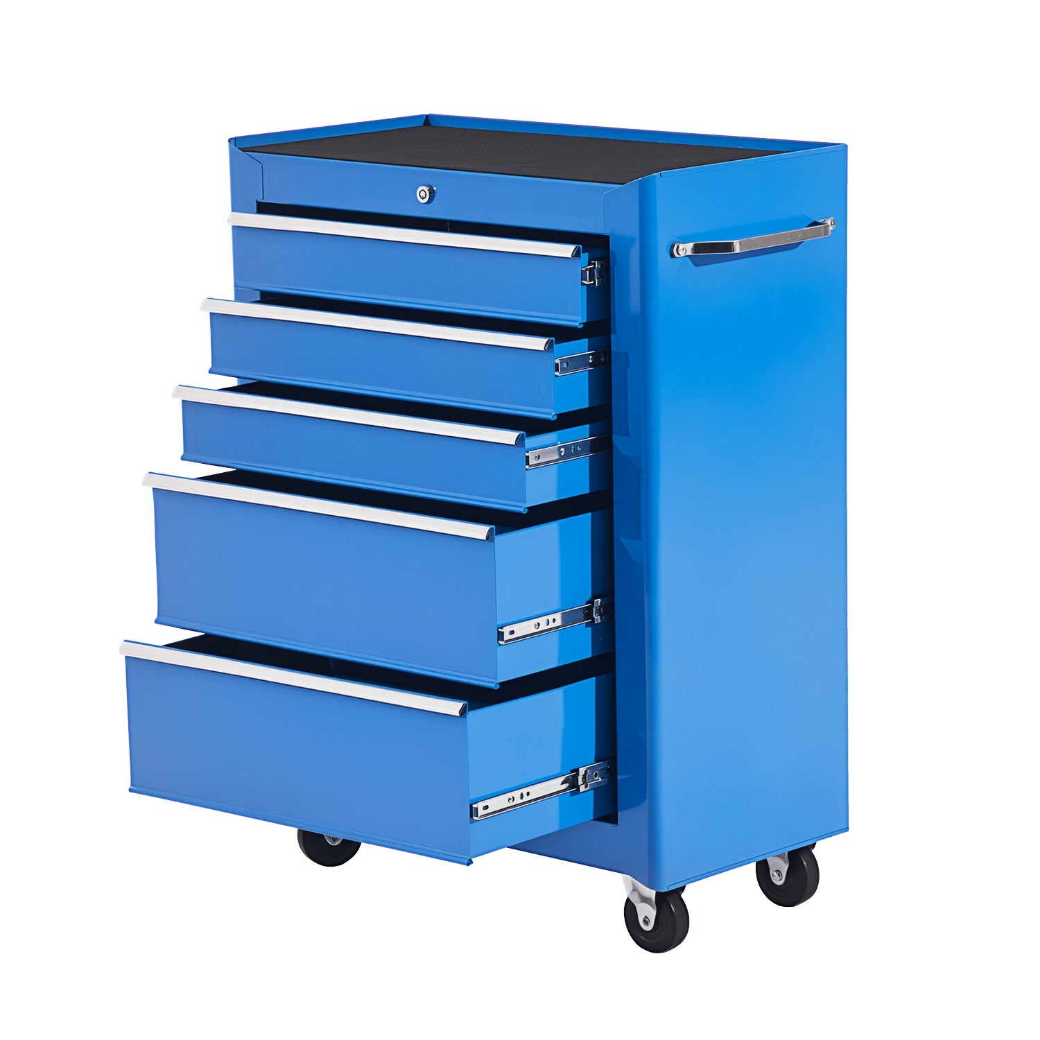 HOMCOM Mobil Værktøjsvogn med 5 Skuffer og 4 Låserhjul - Blå
