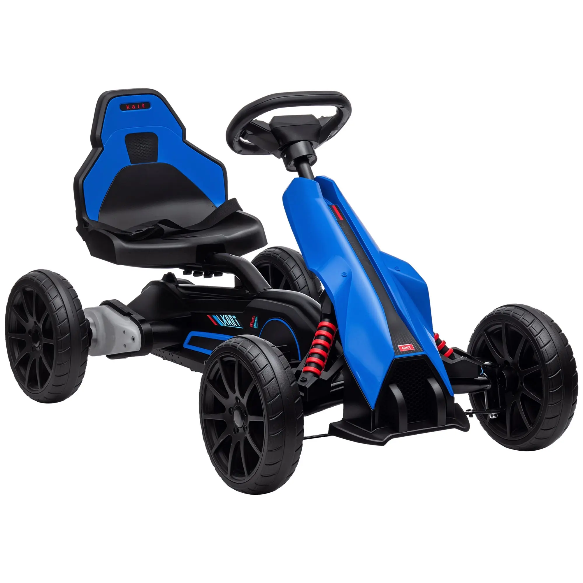Electric Go-Kart for Kids 3-8 Years Old with 12V Battery Speed Adjustable 3-5 km/h and Safety Belt Load 30 kg for Outdoor Use 100x58x58.5 cm Blue