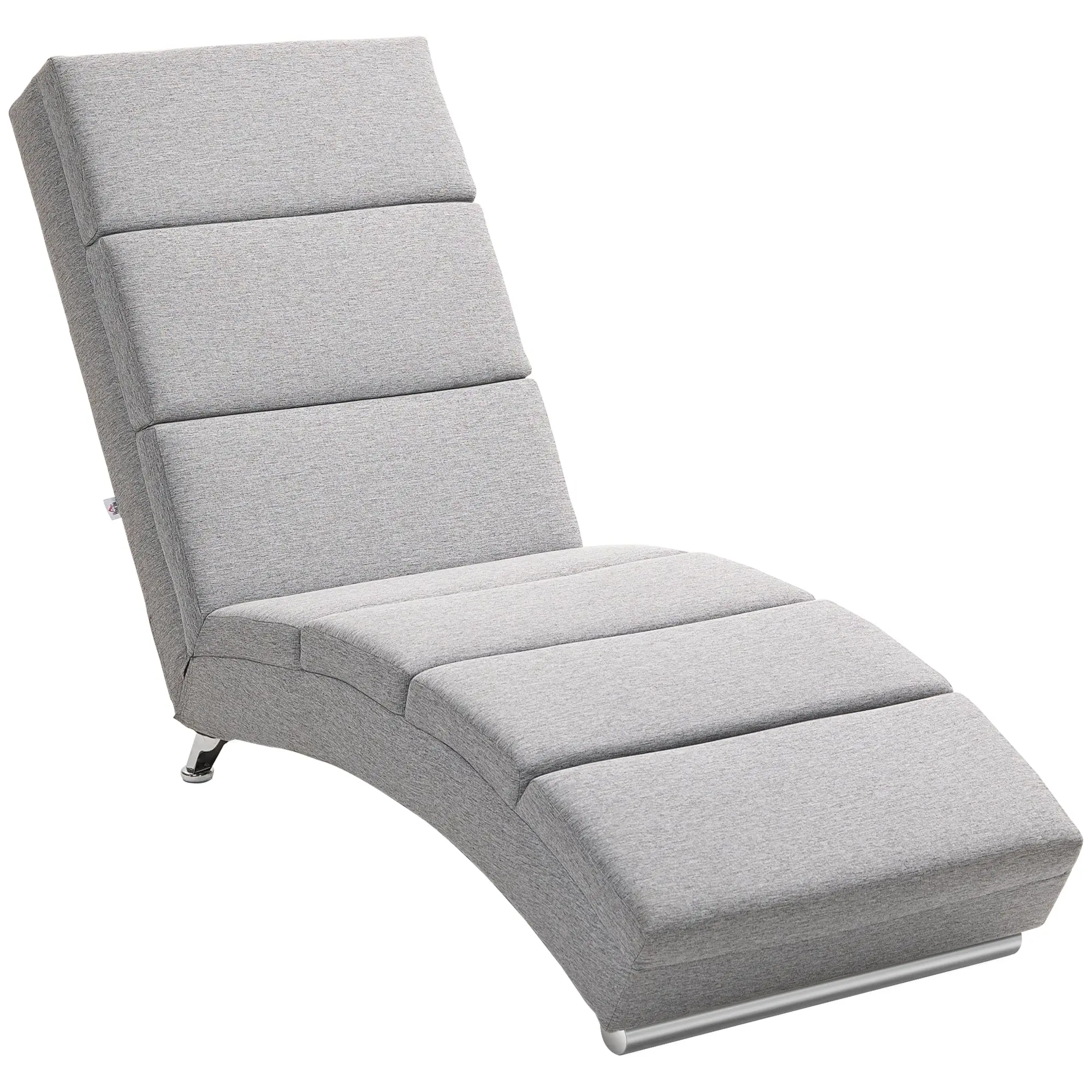 Recliner Lounger Armchair Upholstered Lounge Chair Chaise Longue with Linen Look, Steel Legs Recliner for Living Room Light Gray
