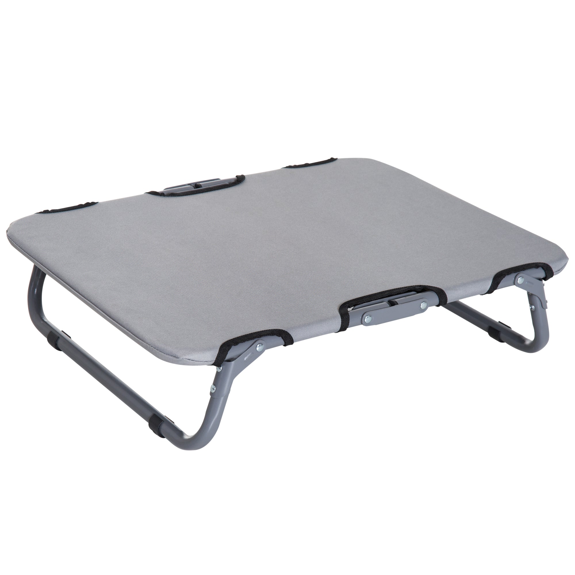 PawHut Outdoor Hundebett, Faltbares Erhöhtes Haustierbett für kleine Hunde, Kühles Haustierbett mit Stahlrahmen, Haustierbett für den Outdoor-Camping, 59 x 46 x 15 cm, Grau