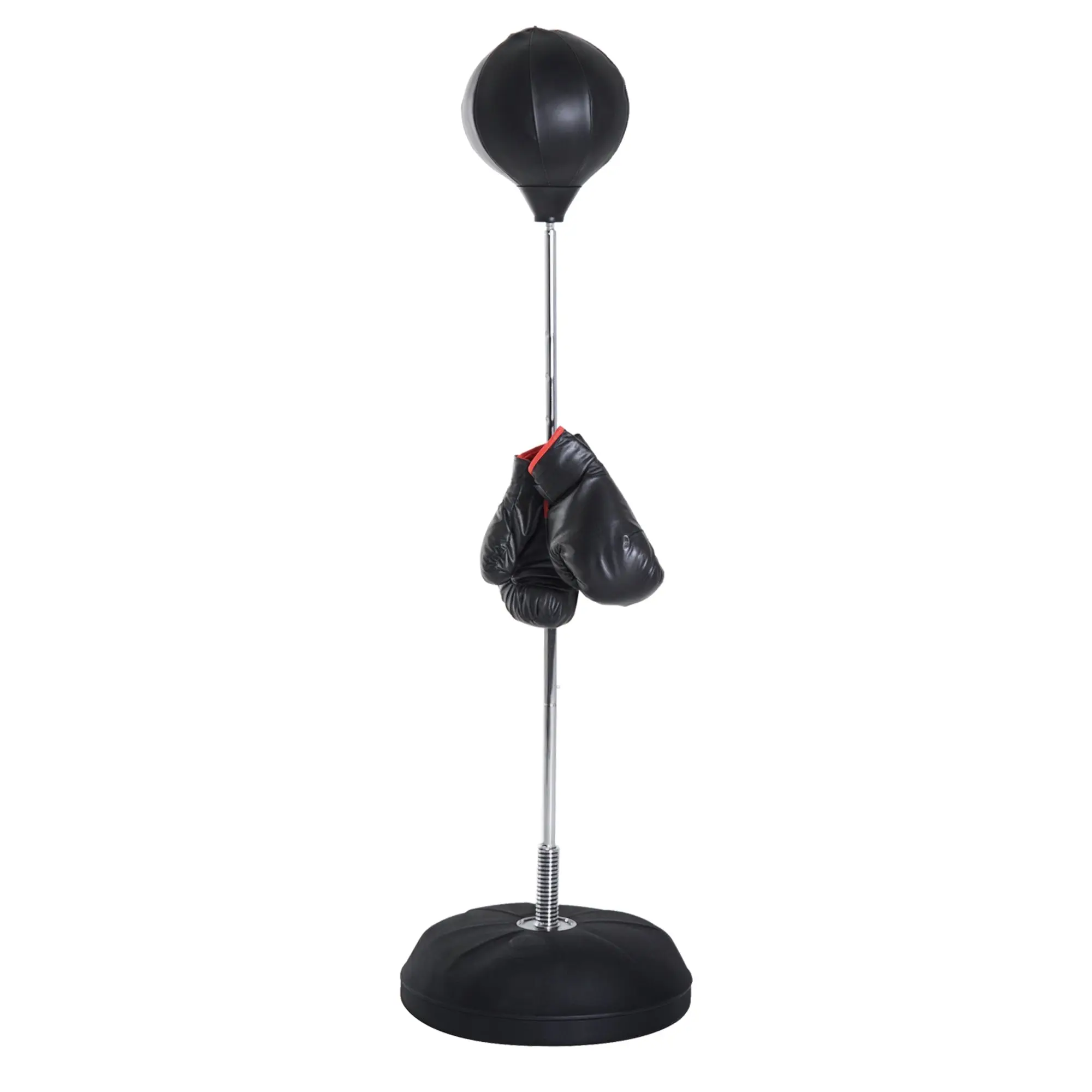 Punching Ball Set 126-144cm Height Adjustable Boxing Stand with Stand Base Boxing Pear Gloves Pump Freestanding Punching Bag Speedball Boxing Training Stand for Adults Teens
