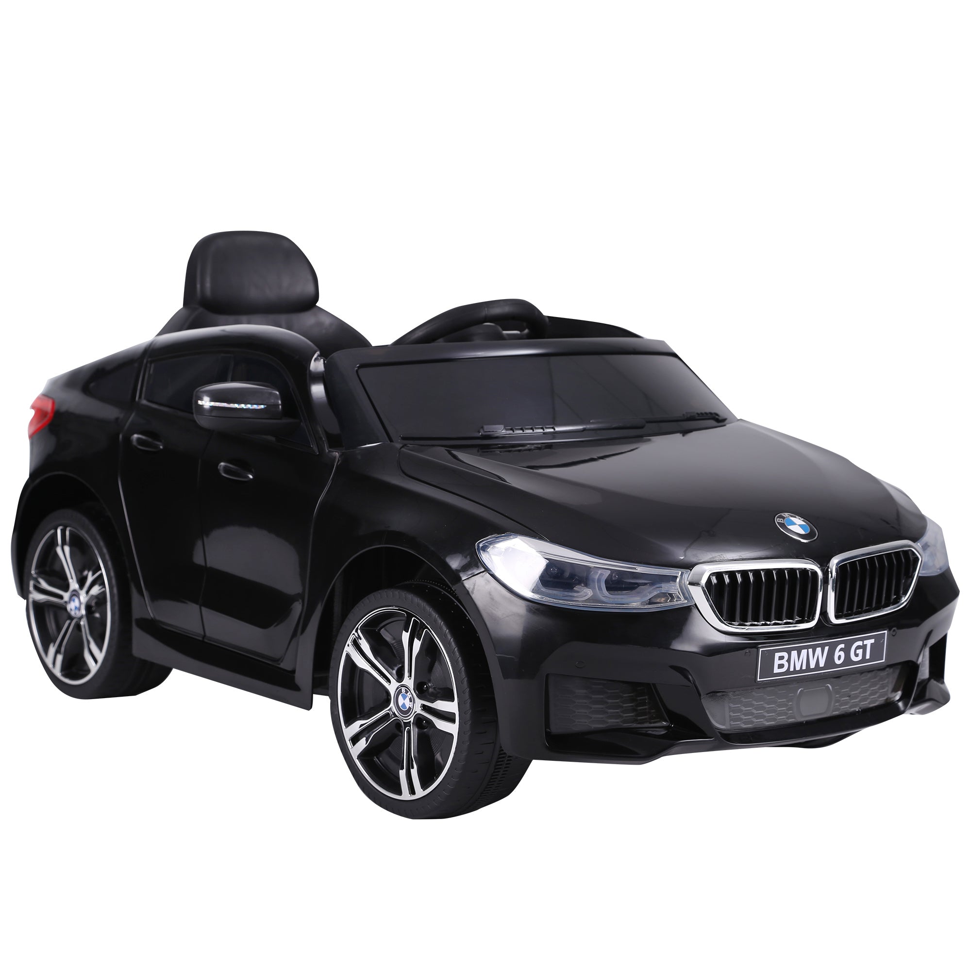 HOMCOM Električni auto BMW 6GT za djecu +3 godine 6V baterijski uređaj s daljinskim upravljanjem, svjetlima i zvukovima, MP3 USB utor, do 30 kg, 106x64x51 cm Crna
