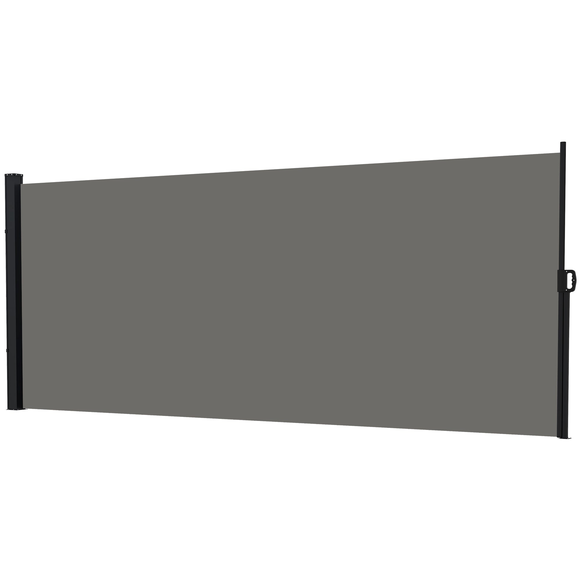 Side Awning Wind Protection Paravent Retractable Garden Fence 4 x 1.80 m Aluminum Polyester Anti-UV High Density 180 g/m? Dark Gray