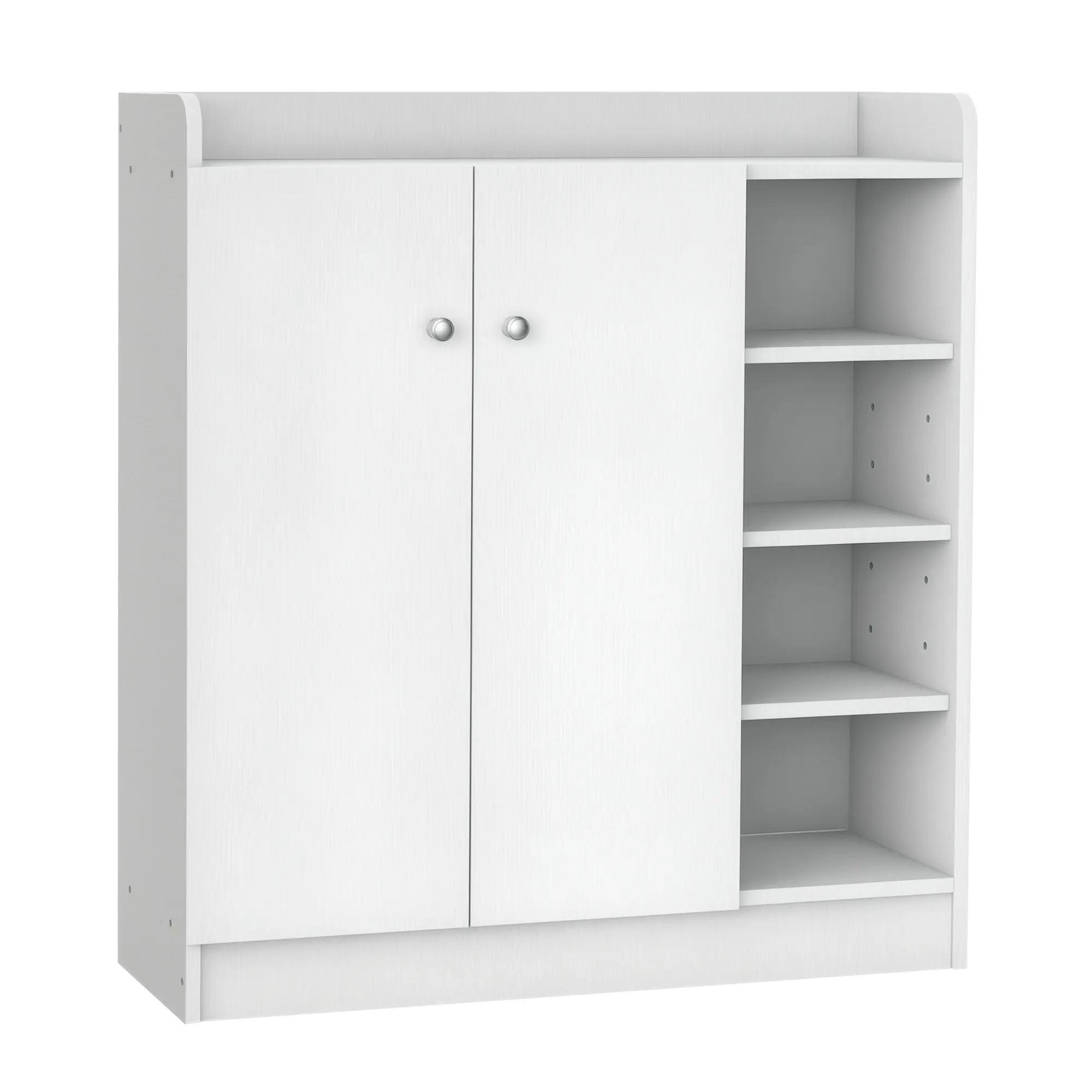 Shoe Cabinet Shoe Rack Cupboard Dresser Hallway Cabinet Highboard Cabinet Shelf 2 Doors 4 Compartments White 83 x 30 x 90 cm