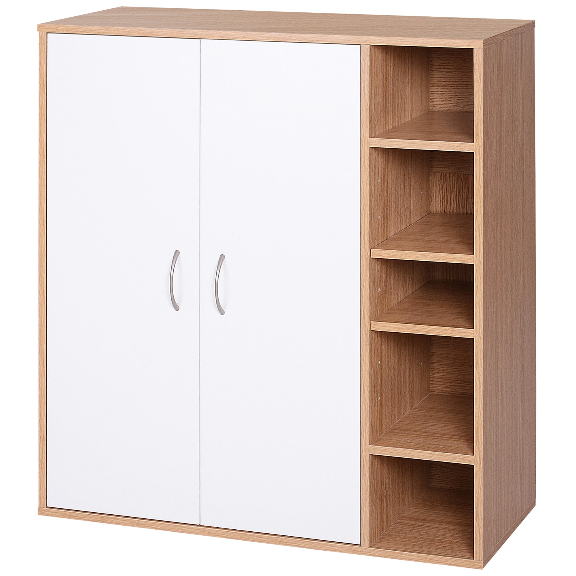 Cabinet Console Low Cabinet Multipurpose Storage Organizer for Kitchen Dining Room Living Room Bathroom with Doors and Adjustable Shelves 80x32x91 cm