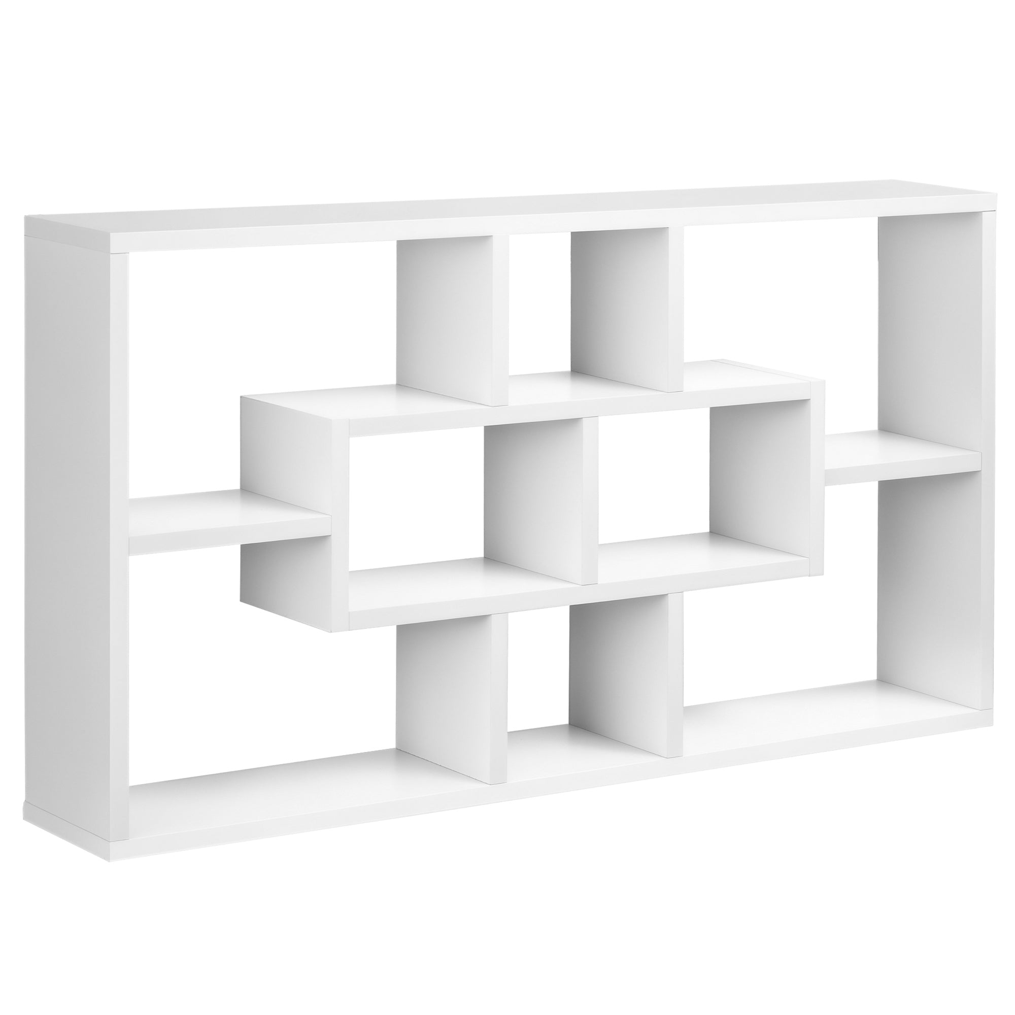 HOMCOM Dekoratiivne Seina Riiul 8 Riiuliga Raamatute, CD-de ja Ujuvate Riiulite Komplekt 85x14,5x47,5cm kandevõime 20kg Puit