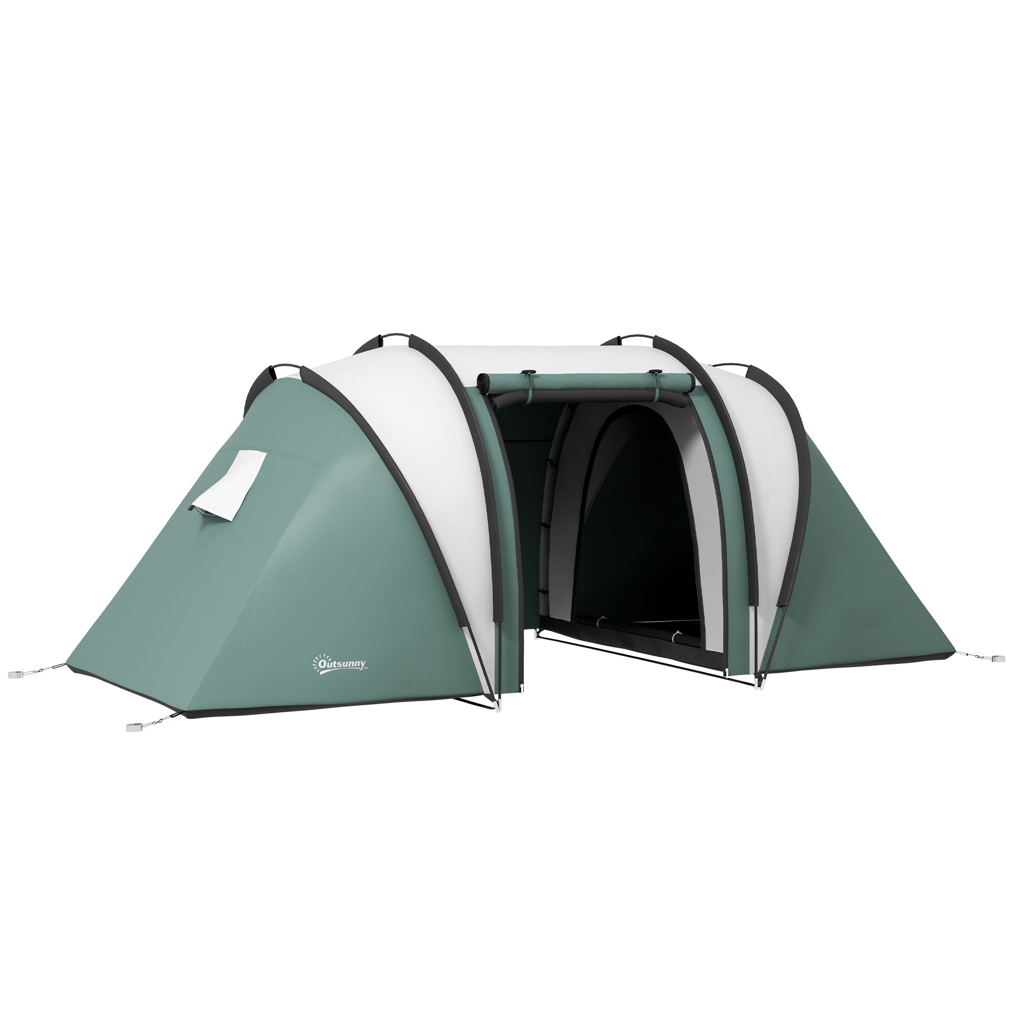 Camping Tent for 4-5 Persons Light Waterproof Family Tent with 2 Rooms Side Door Windows, Tent with 3000mm Water Column Tunnel Dome Tent for Camping Travel Garden
