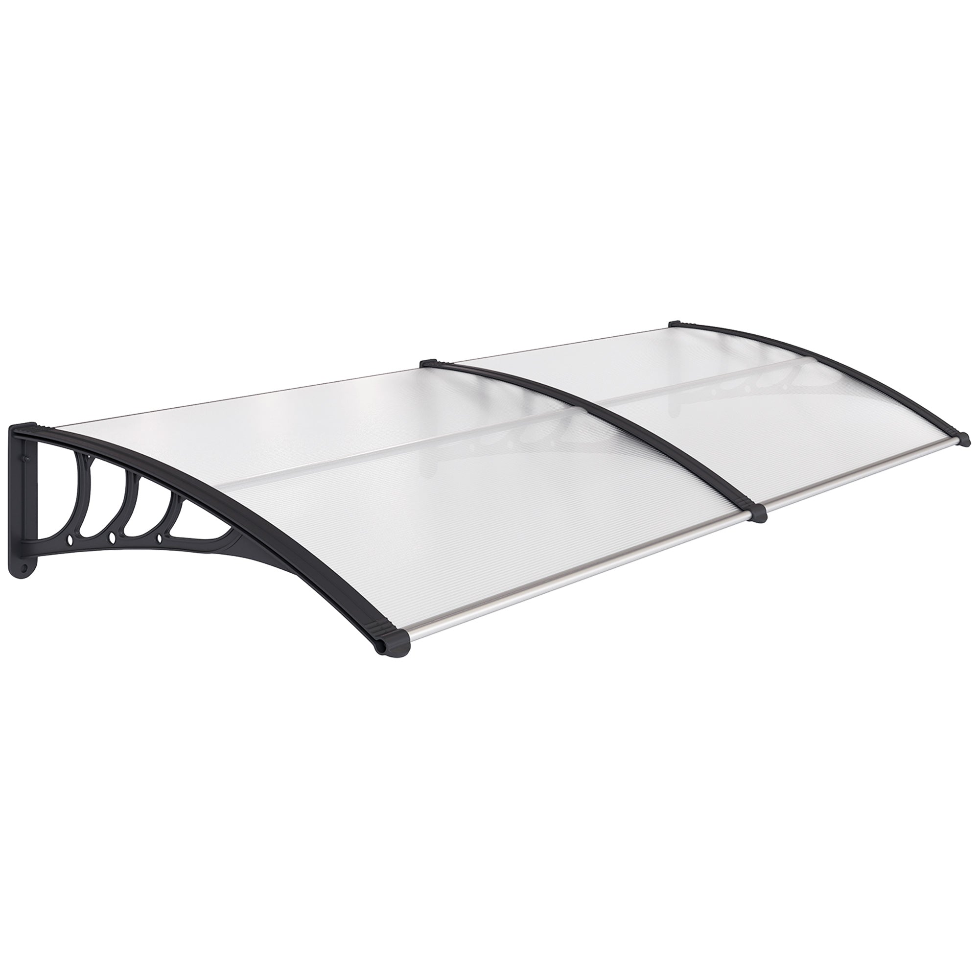 Polycarbonate Door Canopy, Extra Wide Waterproof Awning with UV Protection, Clear Outdoor Rain Shelter 75 x 195 cm