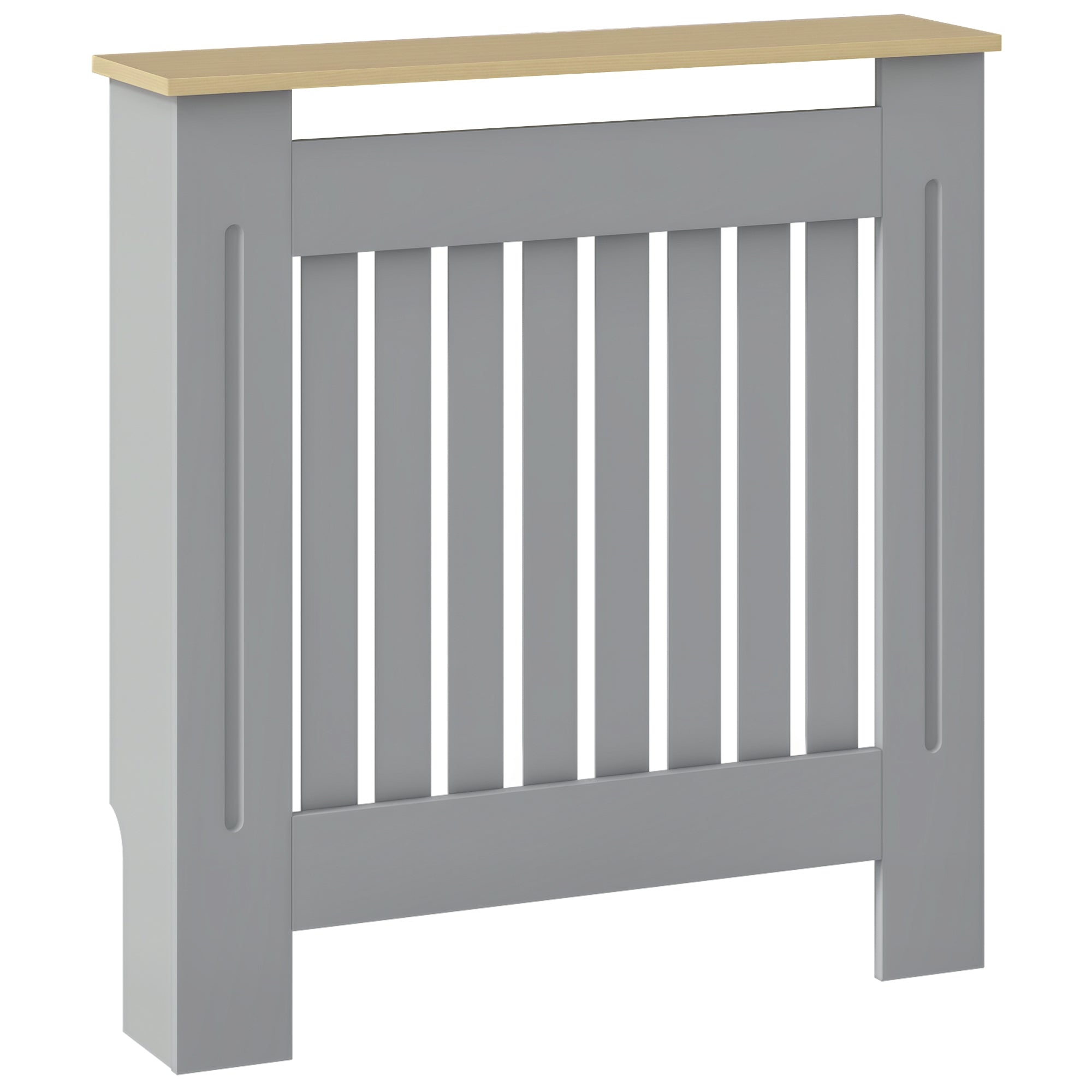 HOMCOM Radiatorabdeckung 78x19x83 cm MDF Radiatorabdeckung für Wohnzimmer Schlafzimmer Flur Grau und Eiche