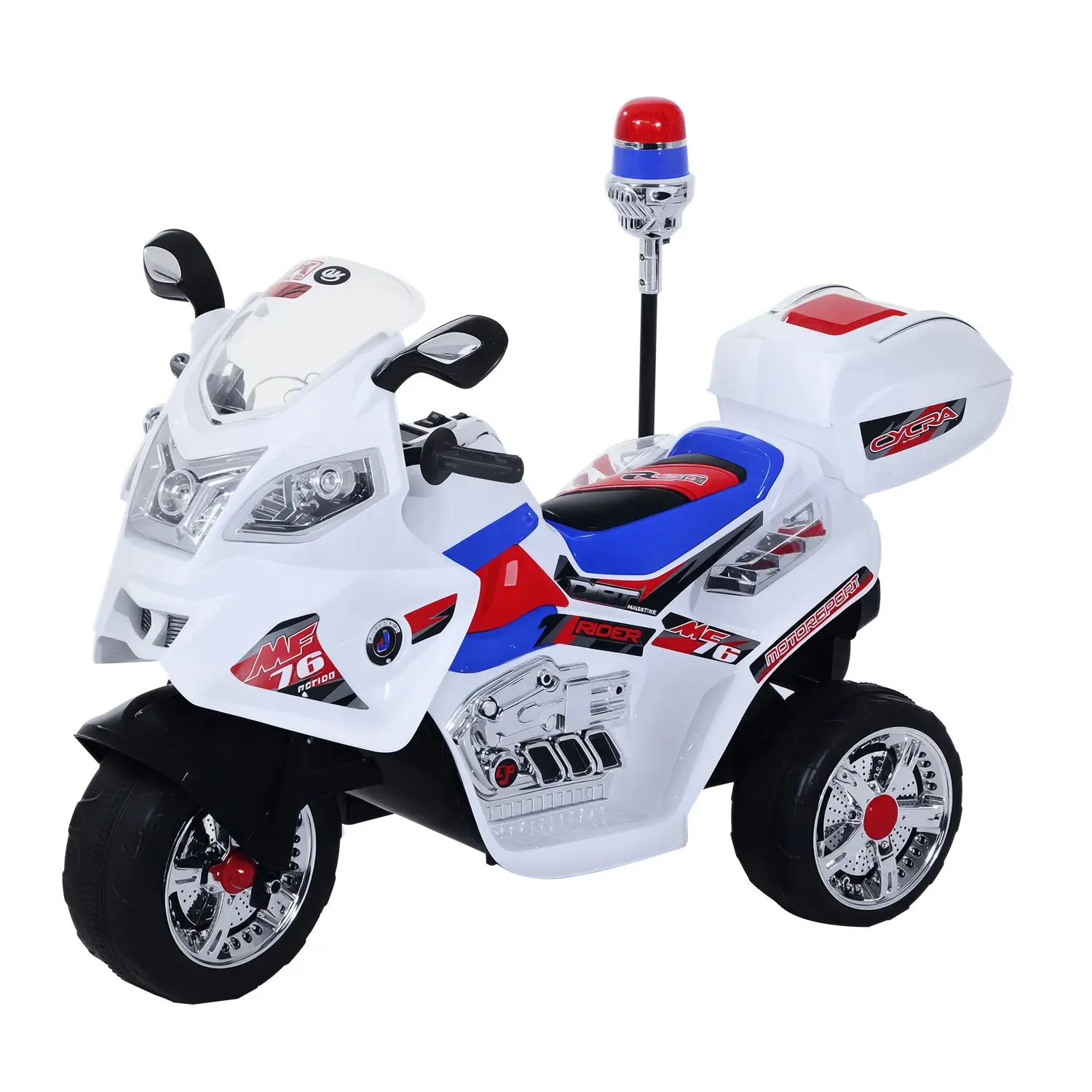 Electric Motorcycle for Kids 3-5 Years Old Electric Toy Motorcycle 3 Wheels with Music, Speed 3 km/h, Lights 112×51×72.5 cm