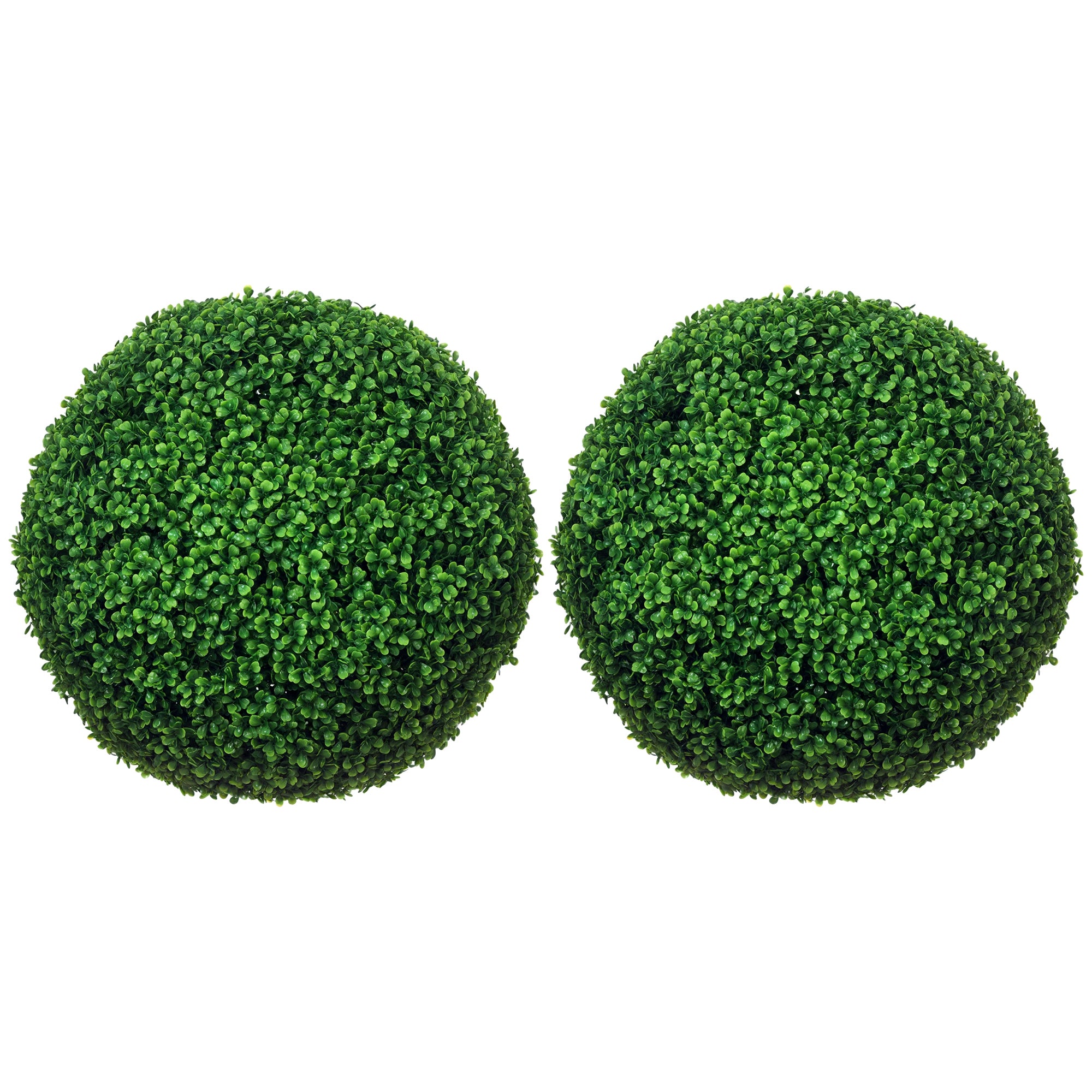 HOMCOM 2 db Műboxwood Topiary Golyo Ø50cm, Dekoratív Beltéri és Kültéri Műnövények, Zöld