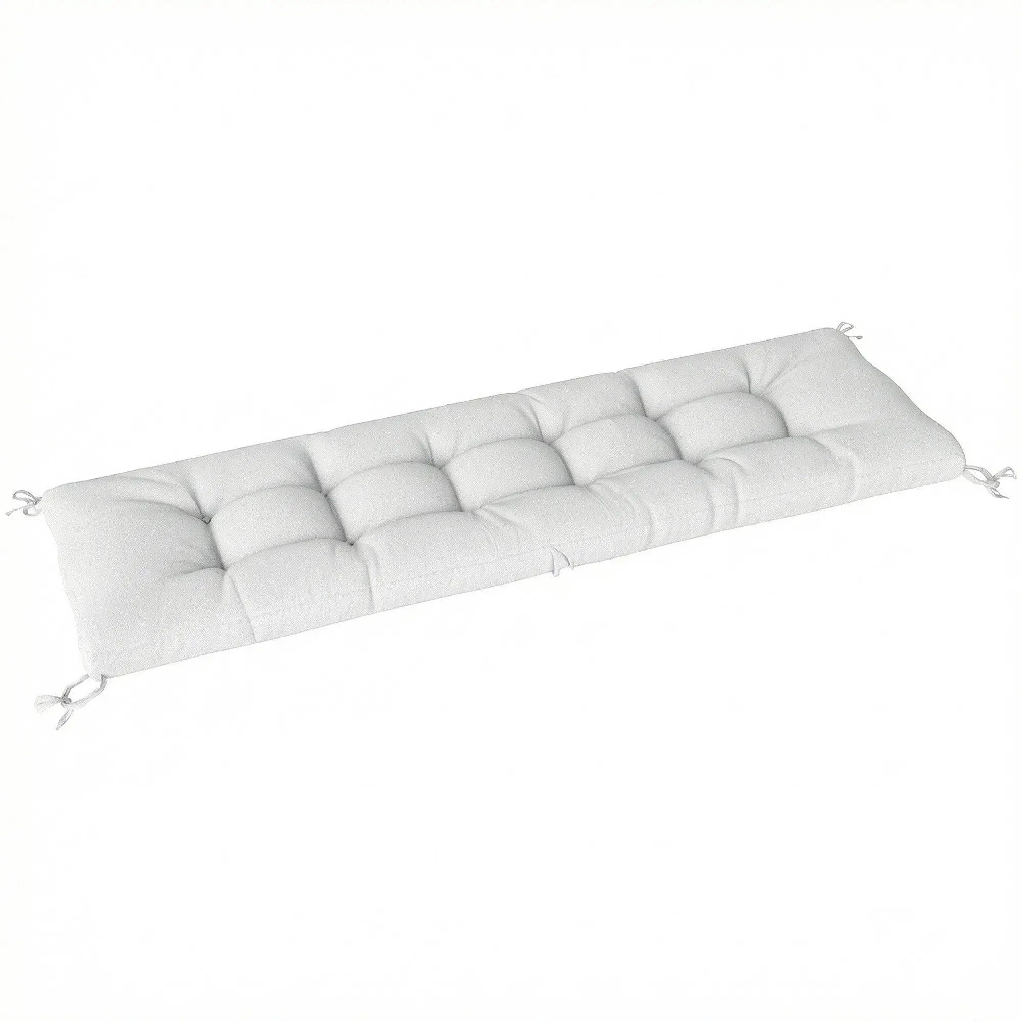 Outdoor Bench Cushion for Patio Lounger — Tie Straps, UV50+ Water-Resistant, Slow-Rebound Fill, Indoor/Outdoor, 198 x 65 x 13 cm (78 x 25.6 x 5.1 in), Cream