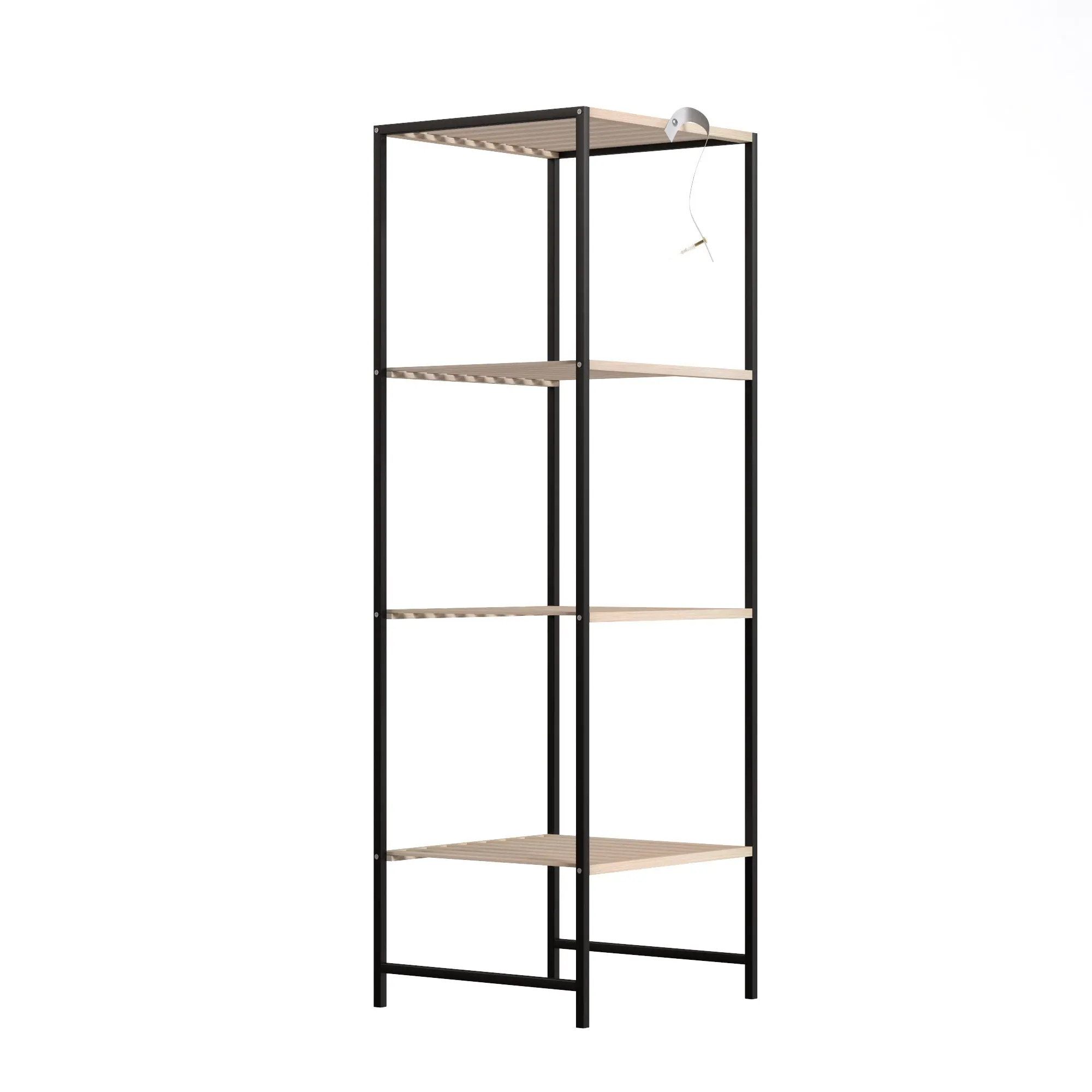 Bamboo & Steel 4-Tier Standing Shelf for Kitchen, Bathroom, Living Room & Hallway — 14.4 x 13 x 43.3 in, Natural