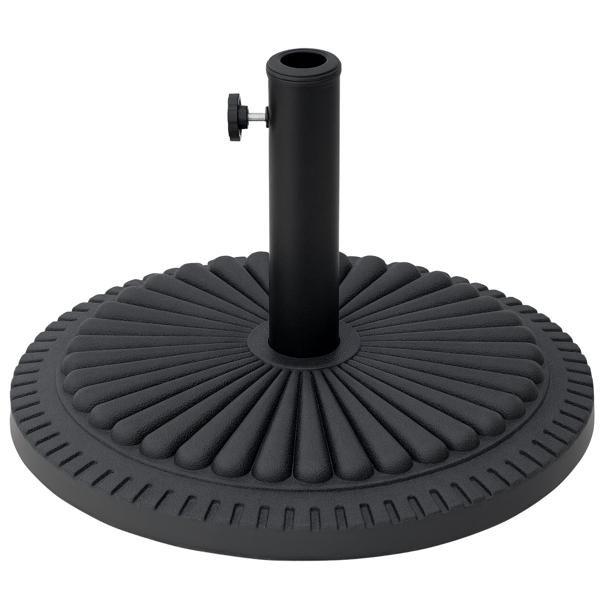 Outsunny Parasolstand 14 kg Rund Parasol Holder, Vægt til Parasol med 35-48 mm Stangdiameter, til Balkon, Terrasse, Have, Sort