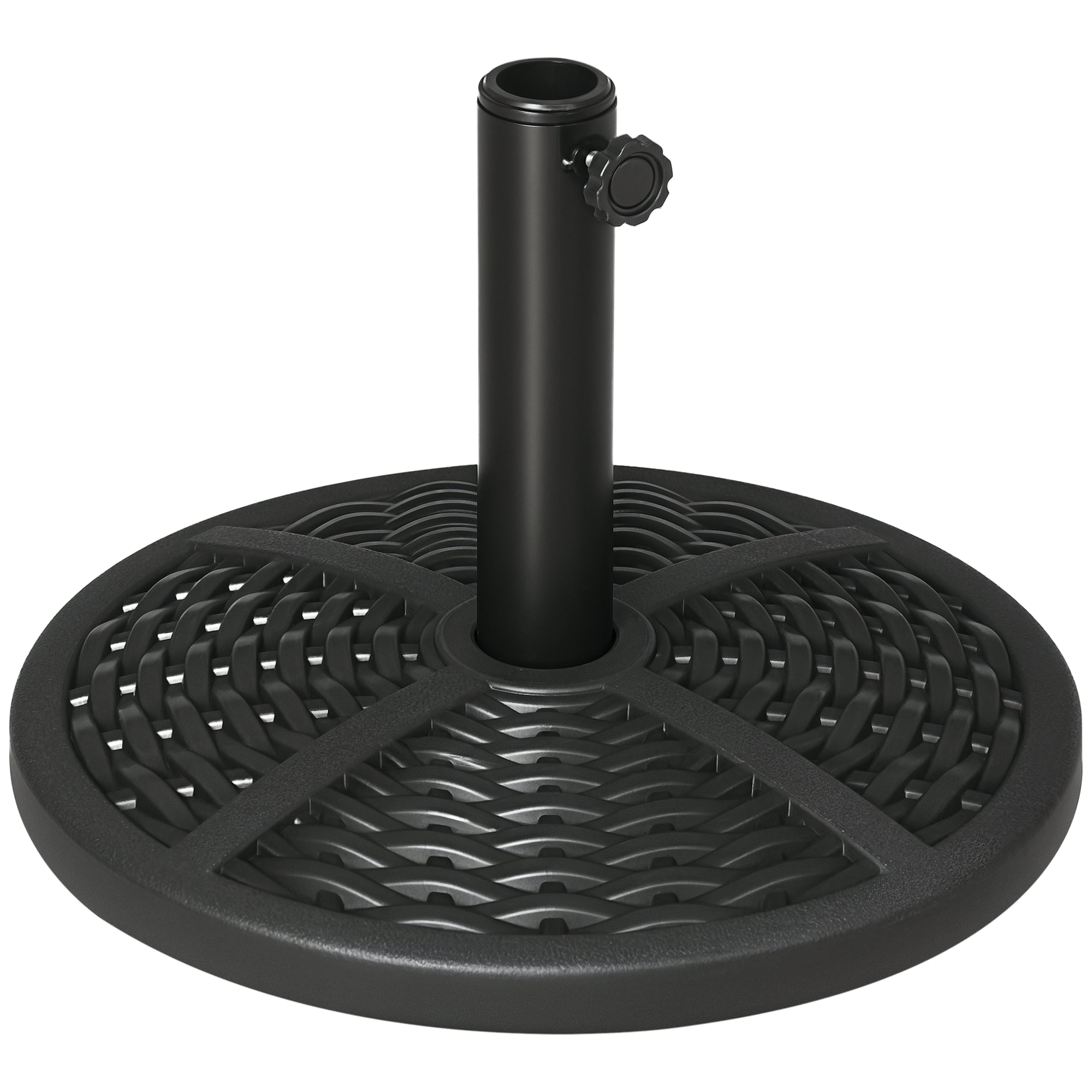 Concrete Umbrella Stand, Umbrella Stand with Steel Pipe, Round Umbrella Holder, Umbrella Weight, Stand for Umbrella ?38/48 mm, for Balcony, Terrace, Garden, Black