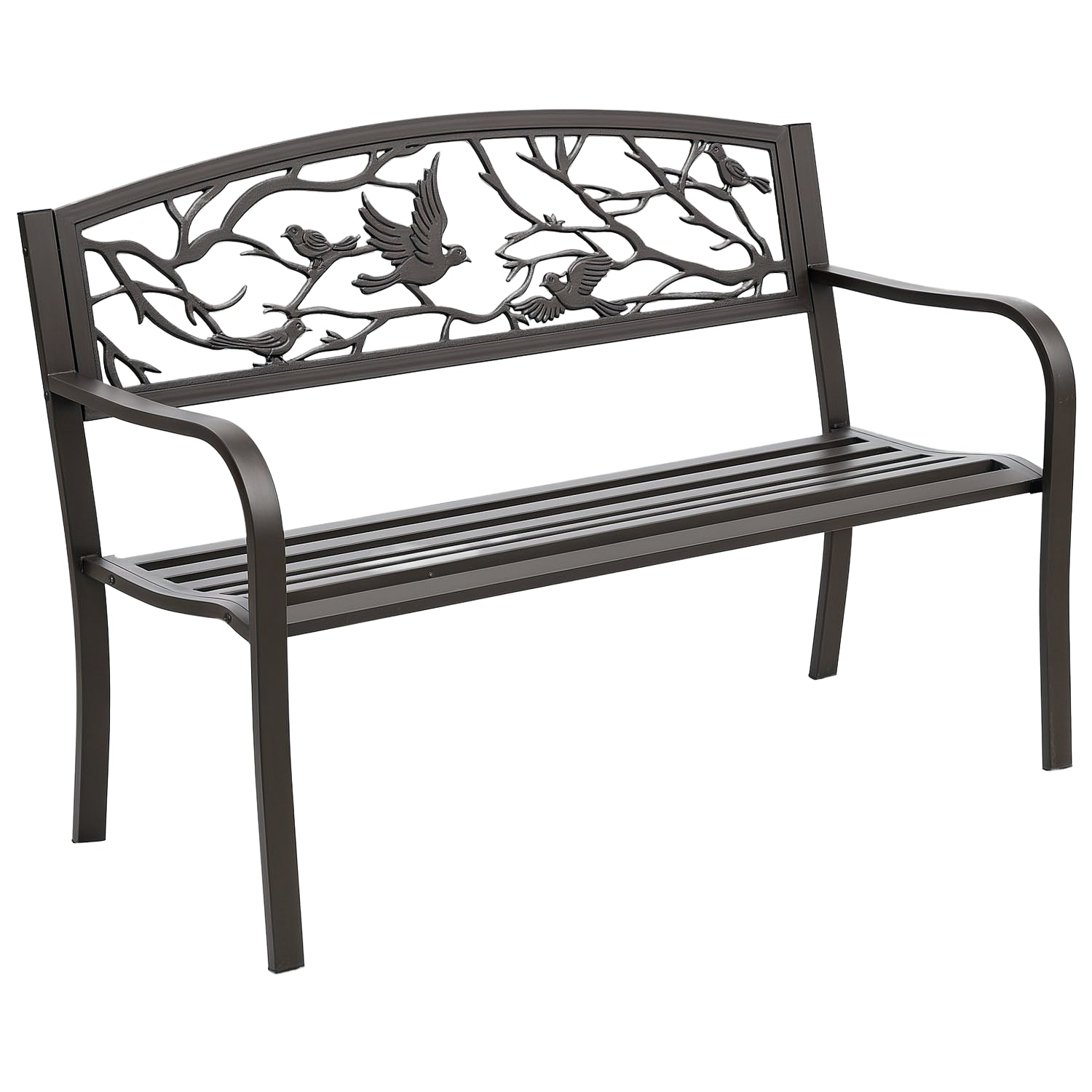 Outsunny Terasering Terasest Aednik, Käetugede ja Loomapildiga Seljatoe Koormus 240 kg Patio Terrass 127x60x85 cm Pruun