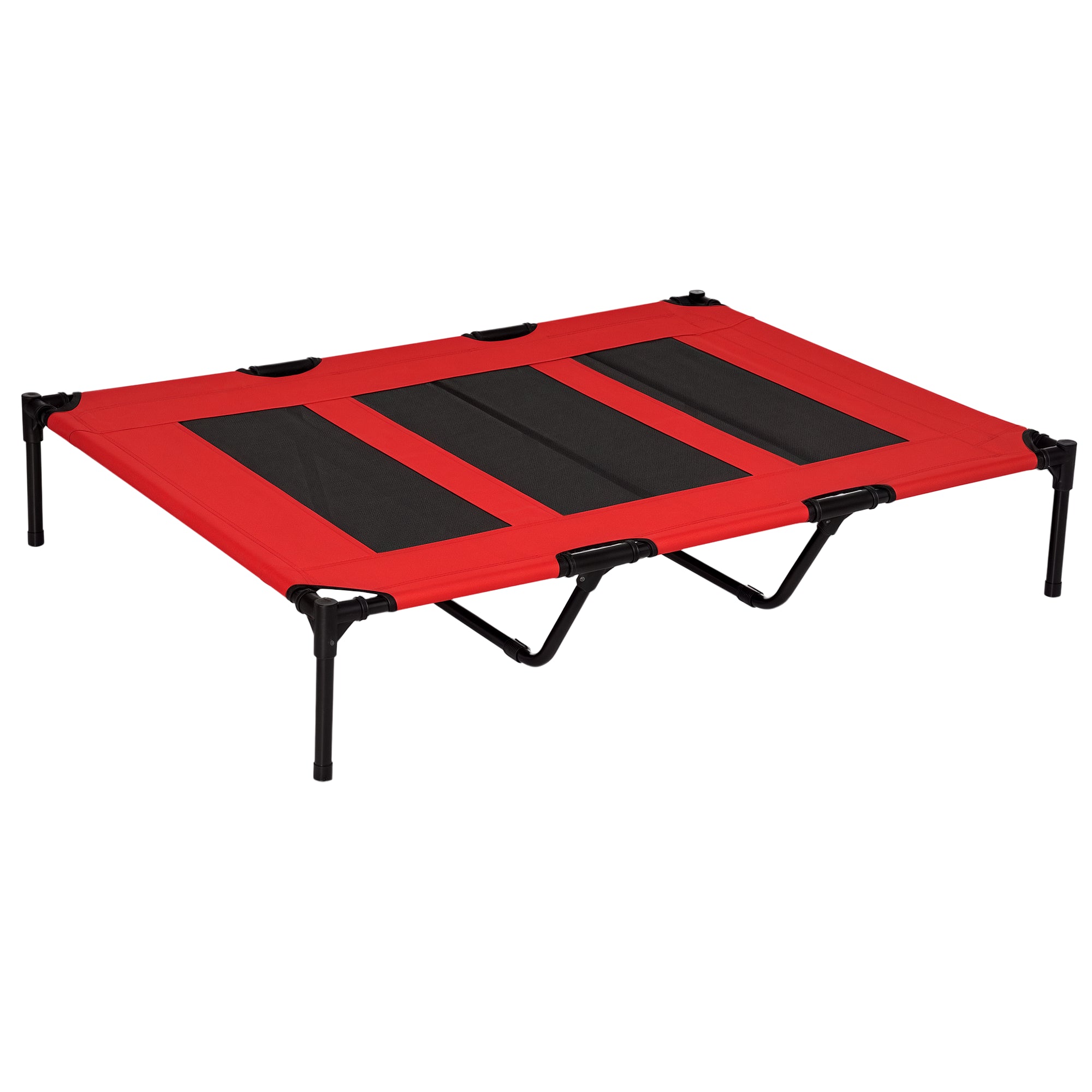 Outdoor Dog Bed, Elevated Pet Bed for Large Dogs, Cooling Pet Cot with Washable Mesh & Sturdy Metal Frame, Pet Bed for Travel Garden & Outdoor, 122 x 92 x 23 cm, Red