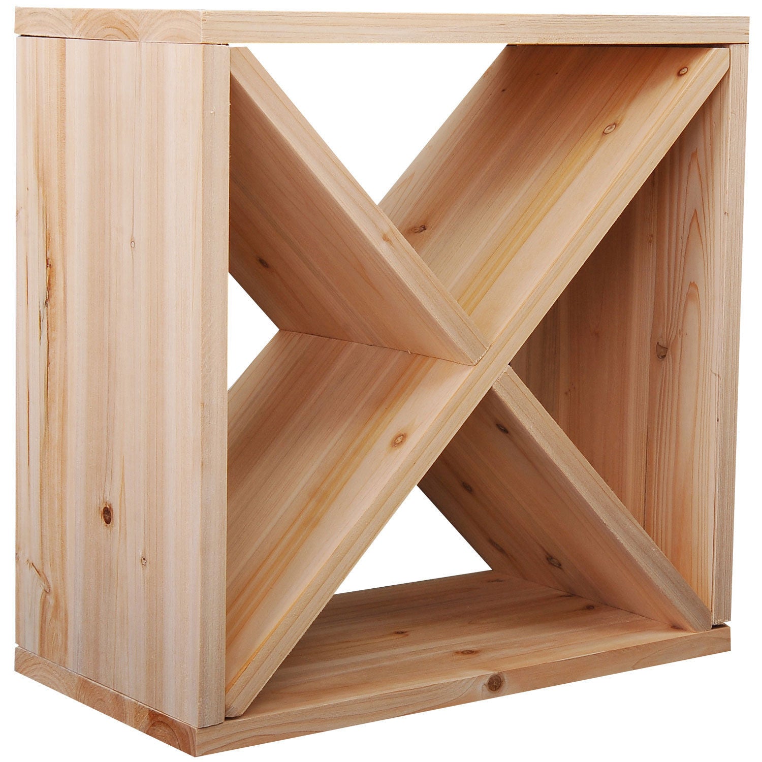 HOMCOM 24 Palackos Bor- és Likőrállvány, Természetes Fa, 50 x 26 x 50 cm