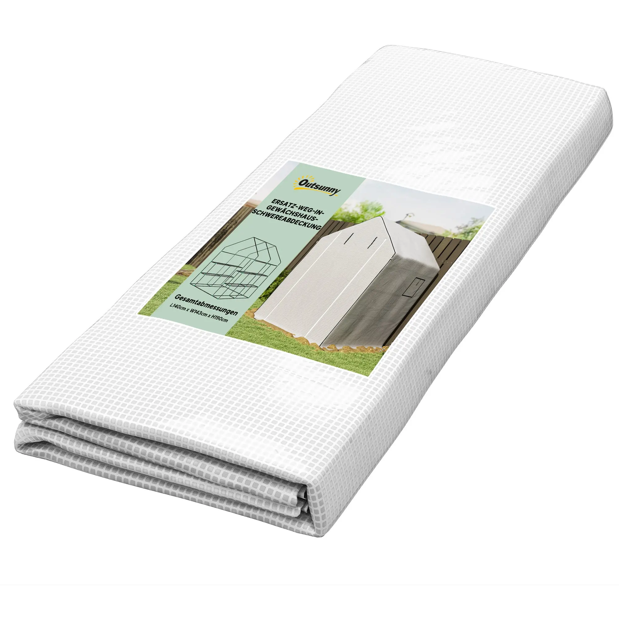 greenhouse film 1.4 x 1.9 m, waterproof garden film with UV protection side window, tear-resistant film made of polyethylene, cover for greenhouse, tunnel film for outdoor use, plants, white
