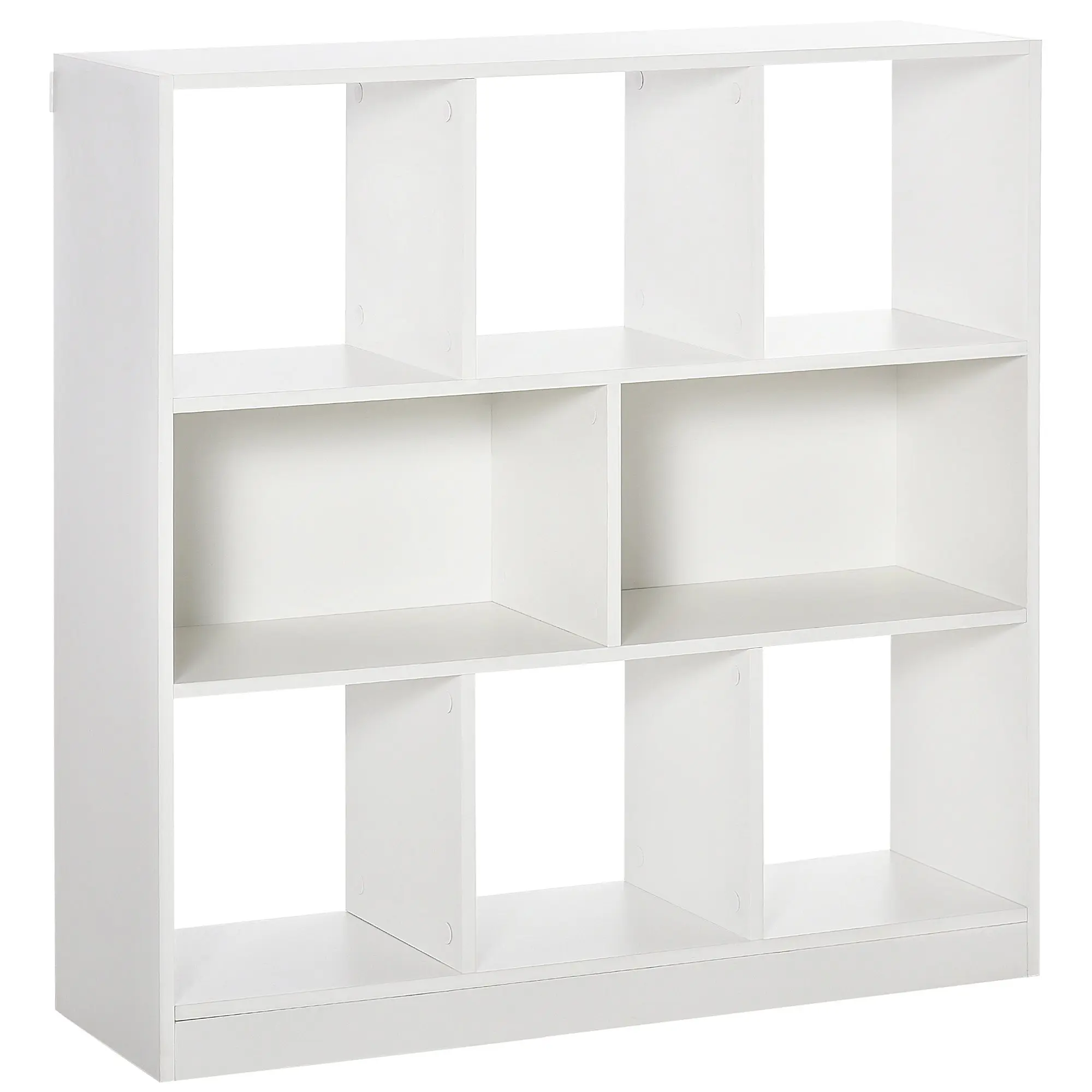 Bookcase Shelf with 8 Compartments Display Shelf Modern Bookcase for Living Room Bedroom Office 97.5x30x100 cm White