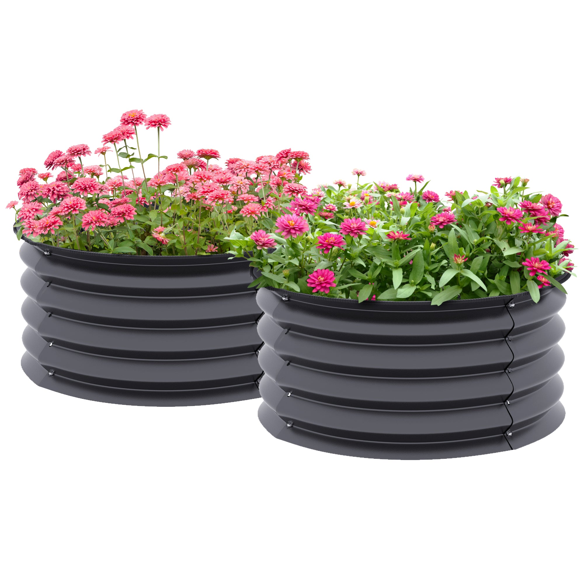 2-Piece Raised Bed Set Made of Steel, Planting Bed Greenhouse Garden Bed Planter Box Stackable, Vegetable Bed ?60x30cm for Garden Balcony, Flower Planter for Flowers, Plants, Vegetables