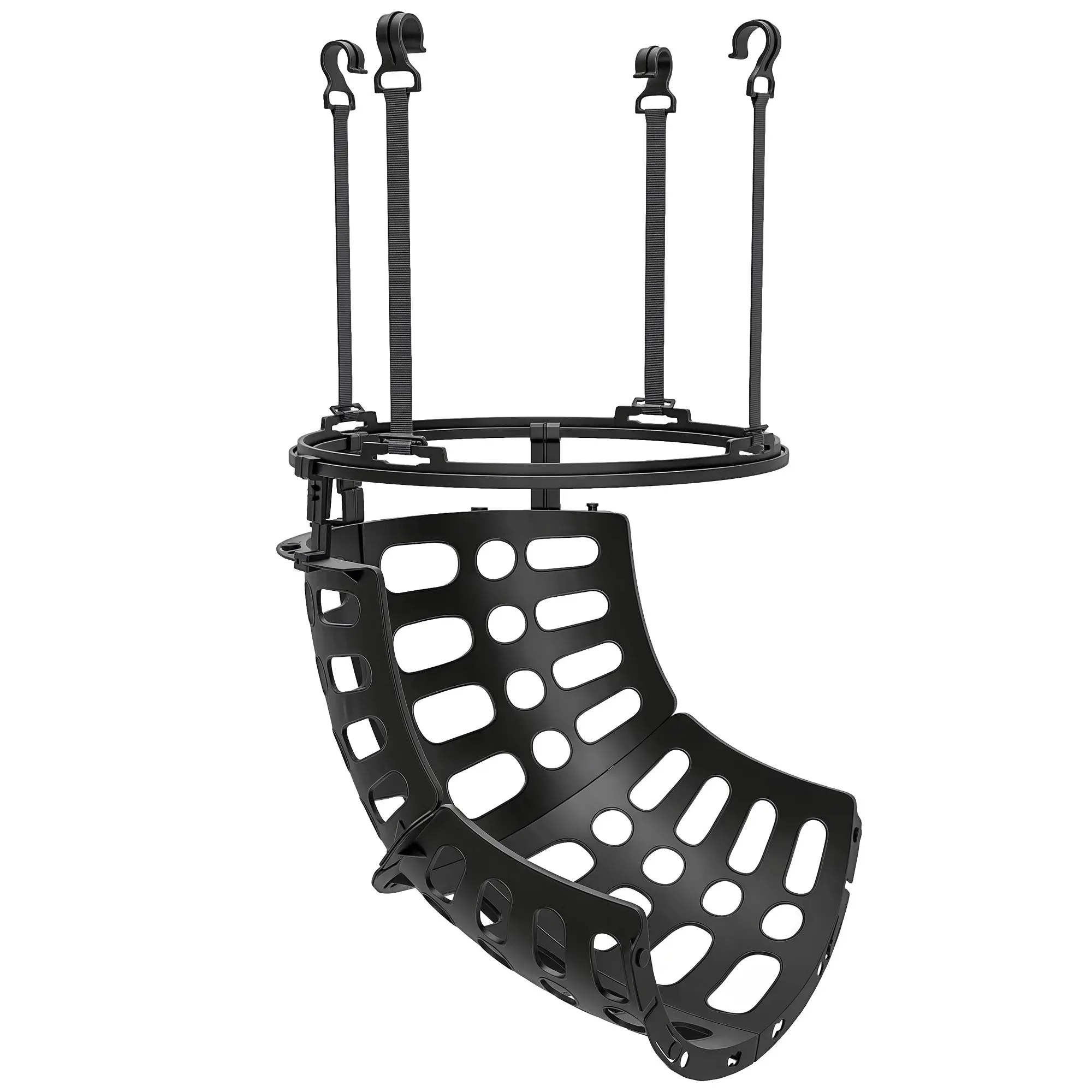 SPORTNOW Basketball Rebounder, 360° Rotatable Basketball Return Attachment, Basketball Return System for Shooting Drills, with Rebound Ramp, Indoor-Outdoor, Black