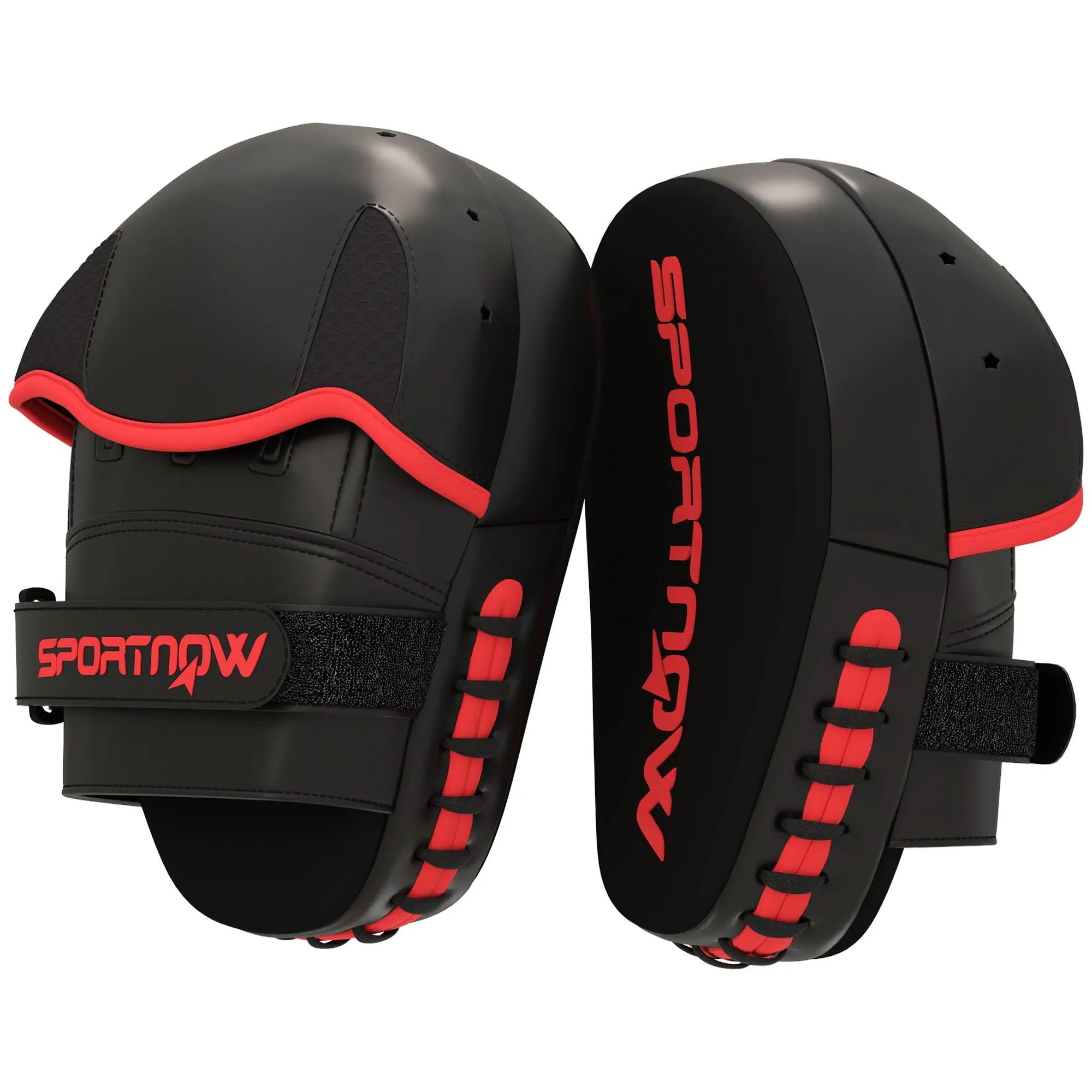 SPORTNOW Boxing Mitts Muay Thai MMA Curved Pads for Boxing Training Boxing Karate Taekwondo Kickboxing Training Sparring Martial Arts Black