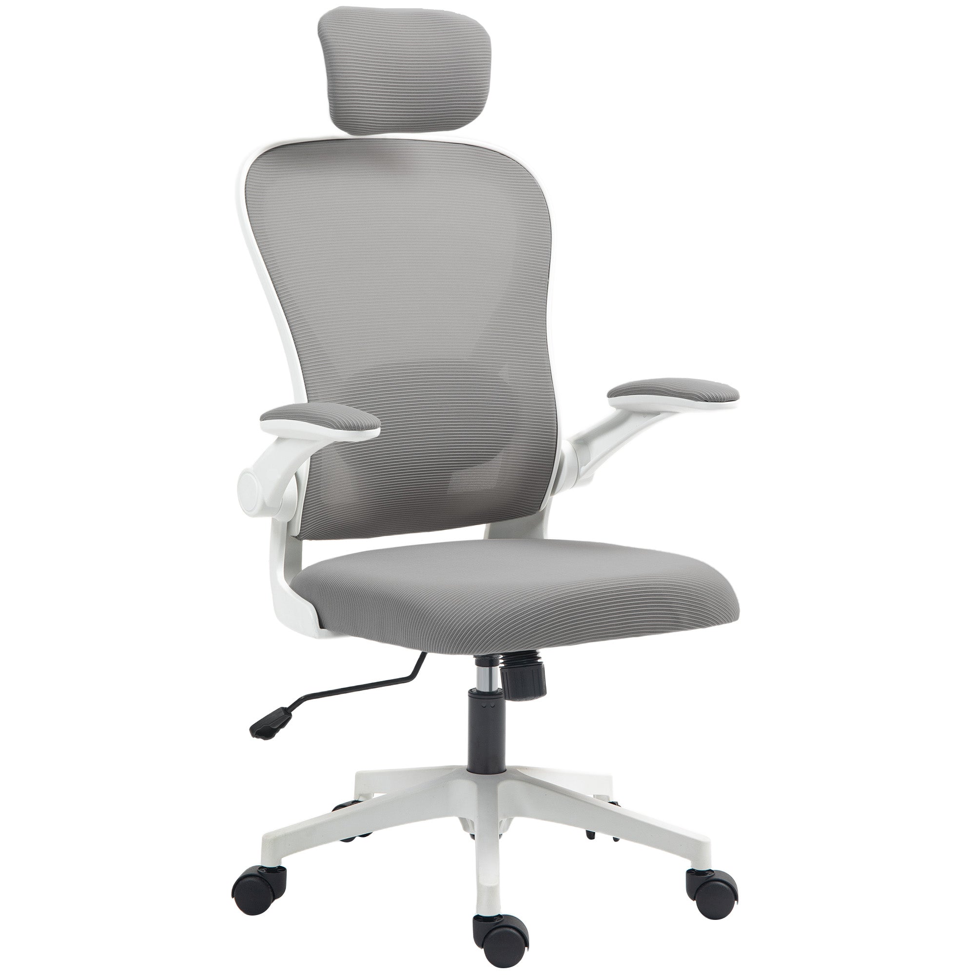 Gray Office Chair Swivel Desk Chair Breathable Mesh with Adjustable Height Adjustable Headrest and Lumbar Support Tilt Office Chair Load 120 kg